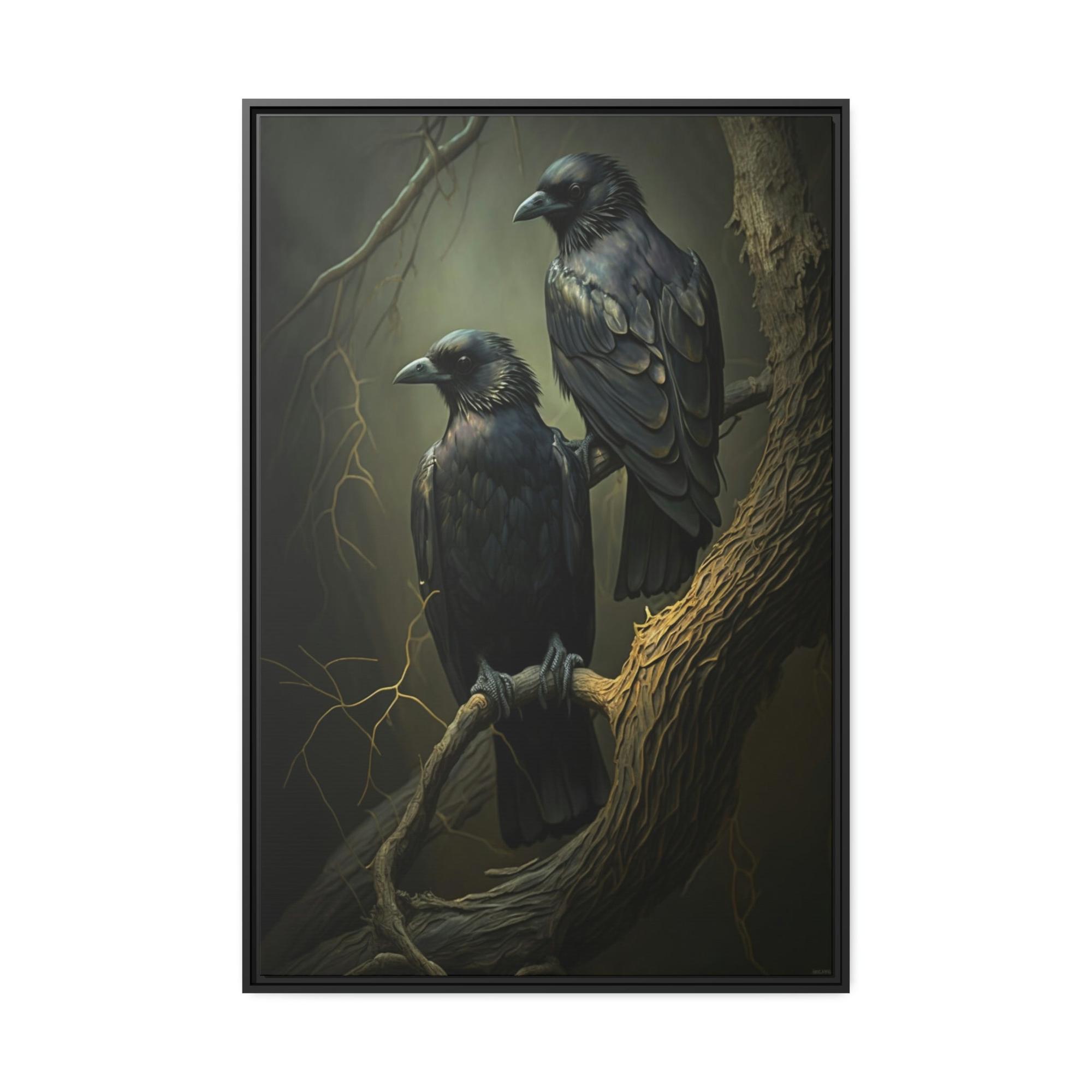 Ravens Guardians of the Night: Ravens Perched on a Branch