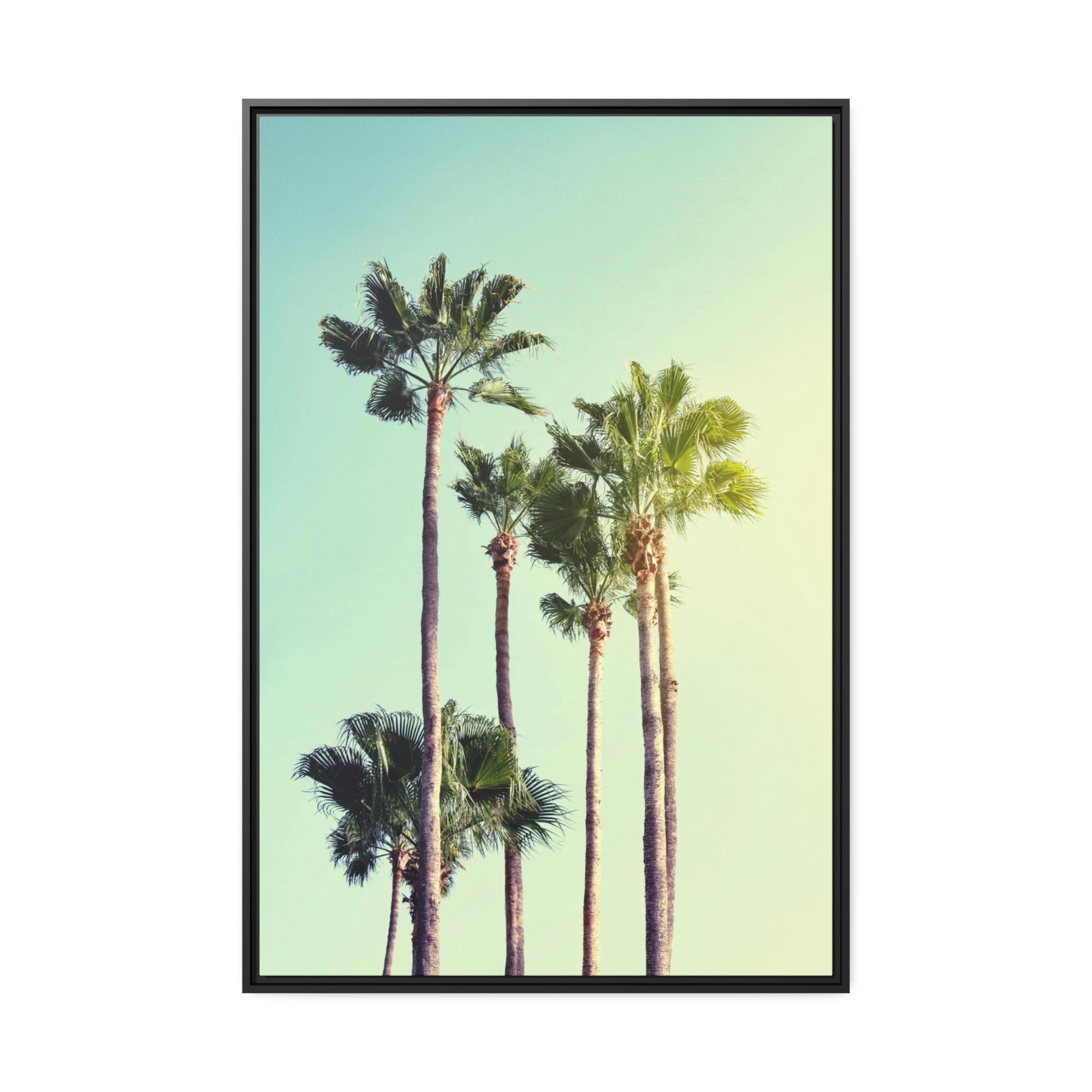 undefined The Palm's Path: A Mesmerizing Wall Art of Palm Trees Lining a Road