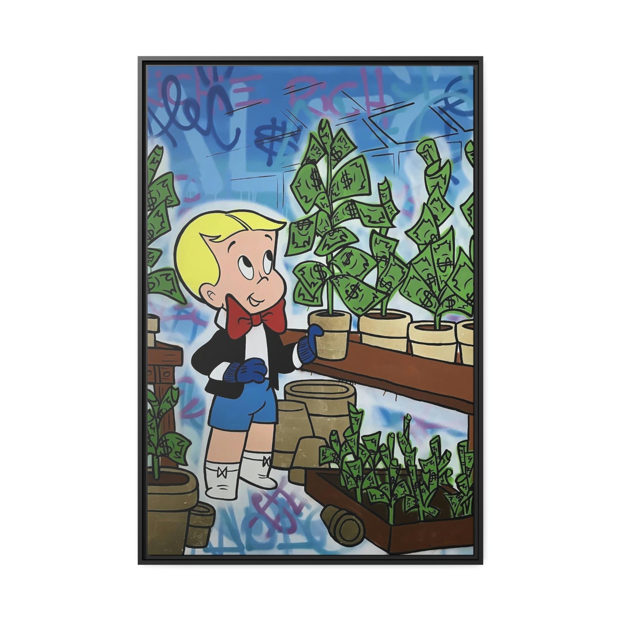 Monopoly & Motivation Playful Creativity: Framed Canvas and Poster Print of Alec Monopoly Art