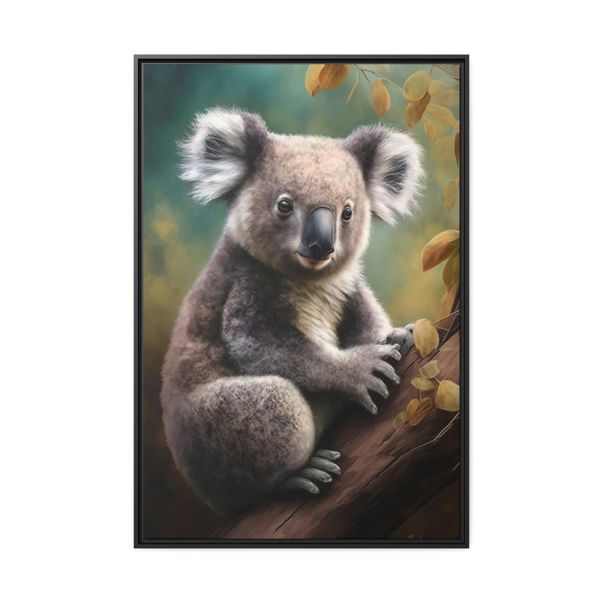 Koalas A Peaceful Moment in the Eucalyptus Forest: A Koala Painting on Canvas