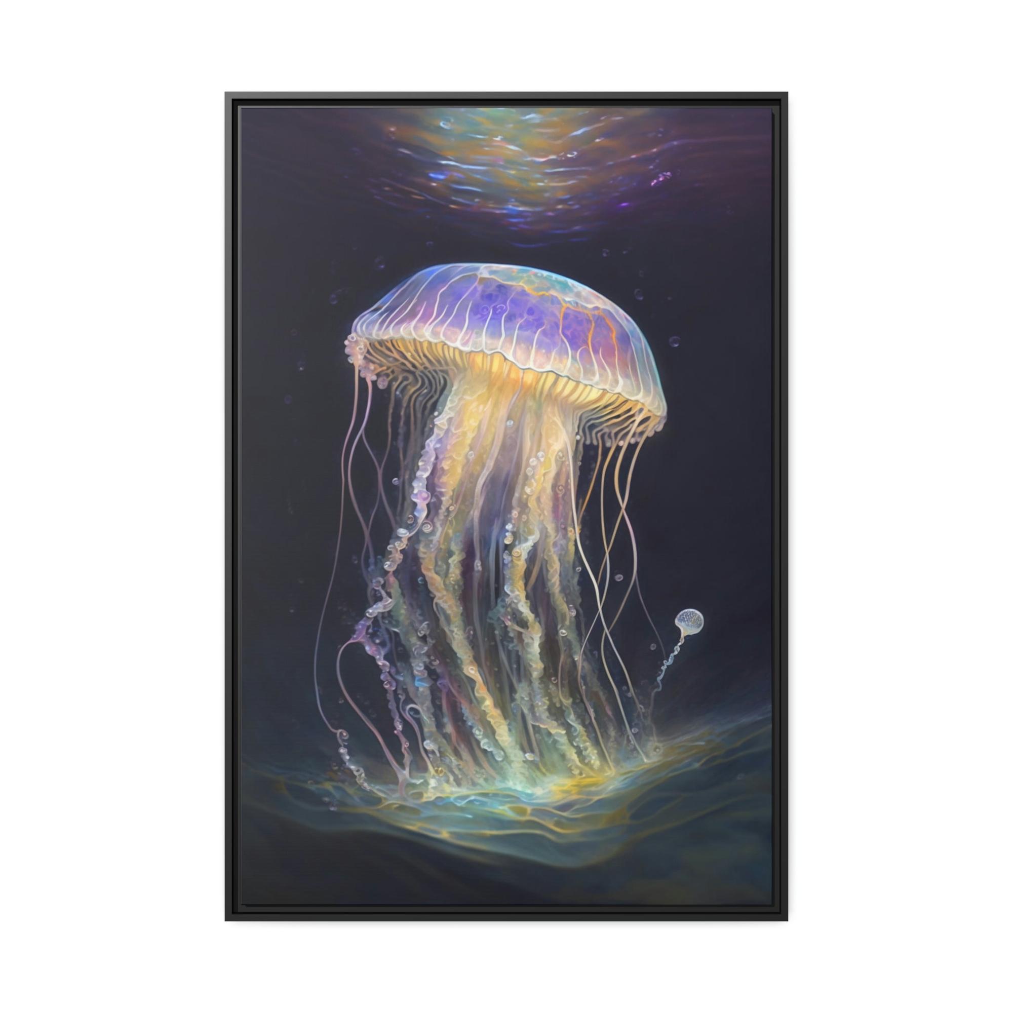Jellyfishs Mesmerizing Ocean Life: Artistic Print on Canvas Featuring Jellyfishes