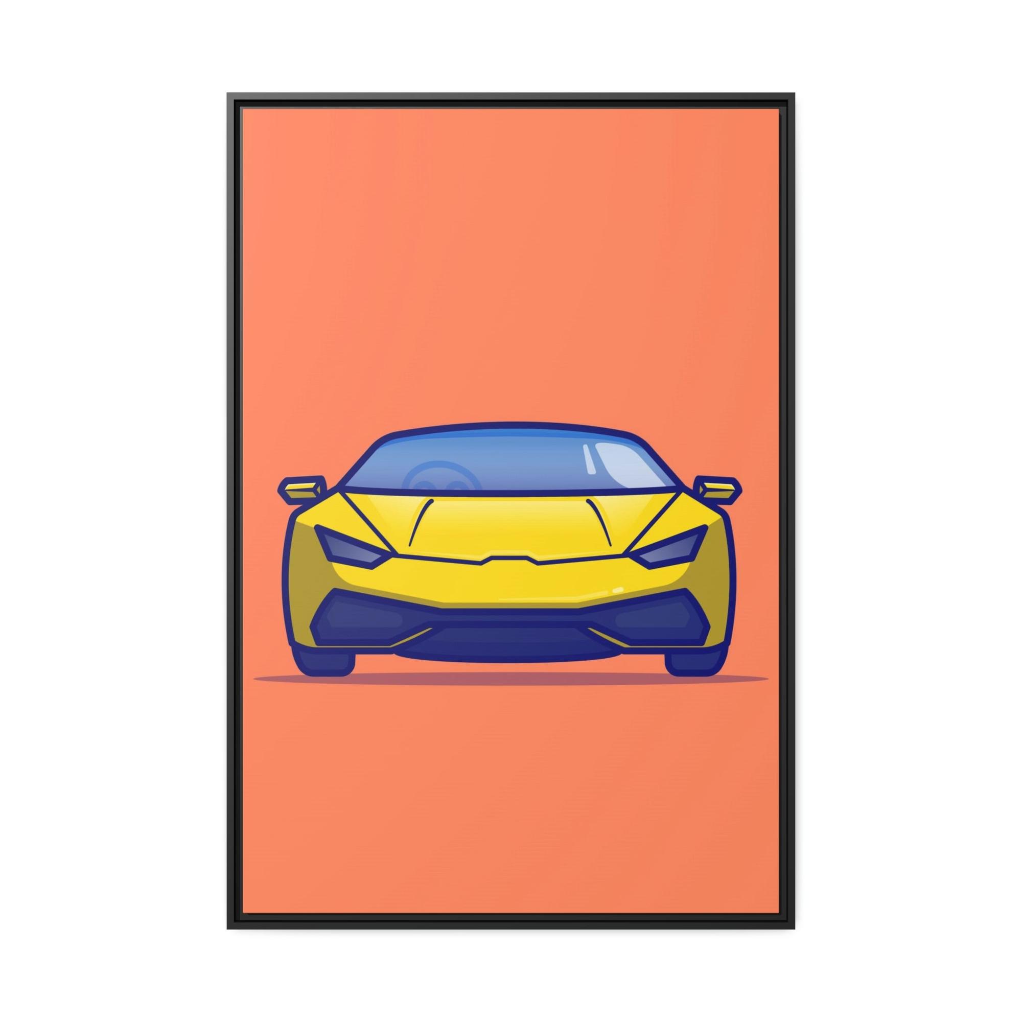Lamborghini Luminous Speed: Yellow Lamborghini Wall Art on Framed Canvas & Poster