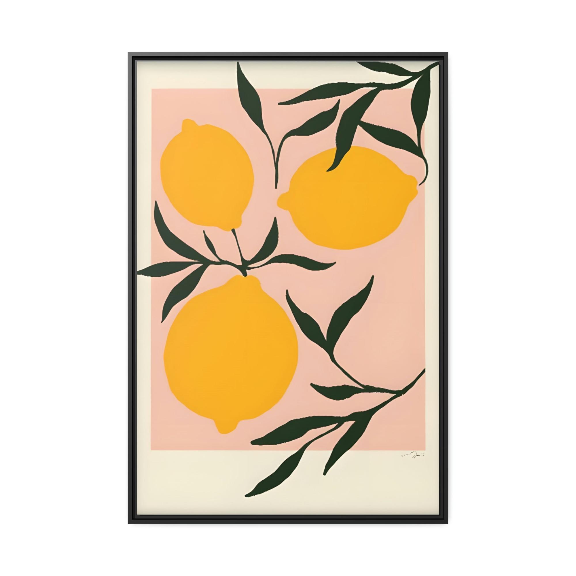 undefined Refreshing and Vibrant Framed Poster and Canvas Print of Yellow Lemons