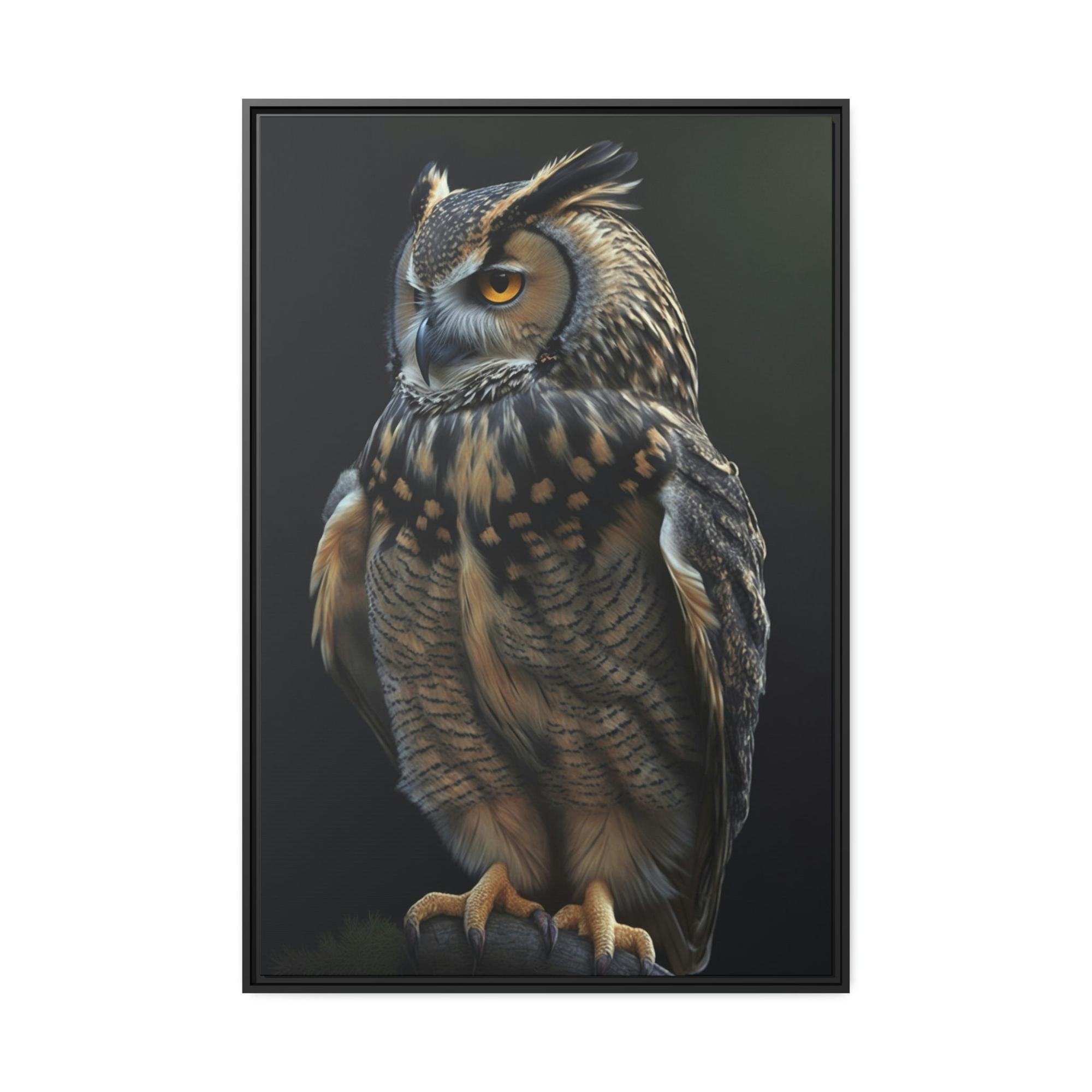 Owls Majestic Hunter: An Artistic Depiction of an Owl on Canvas
