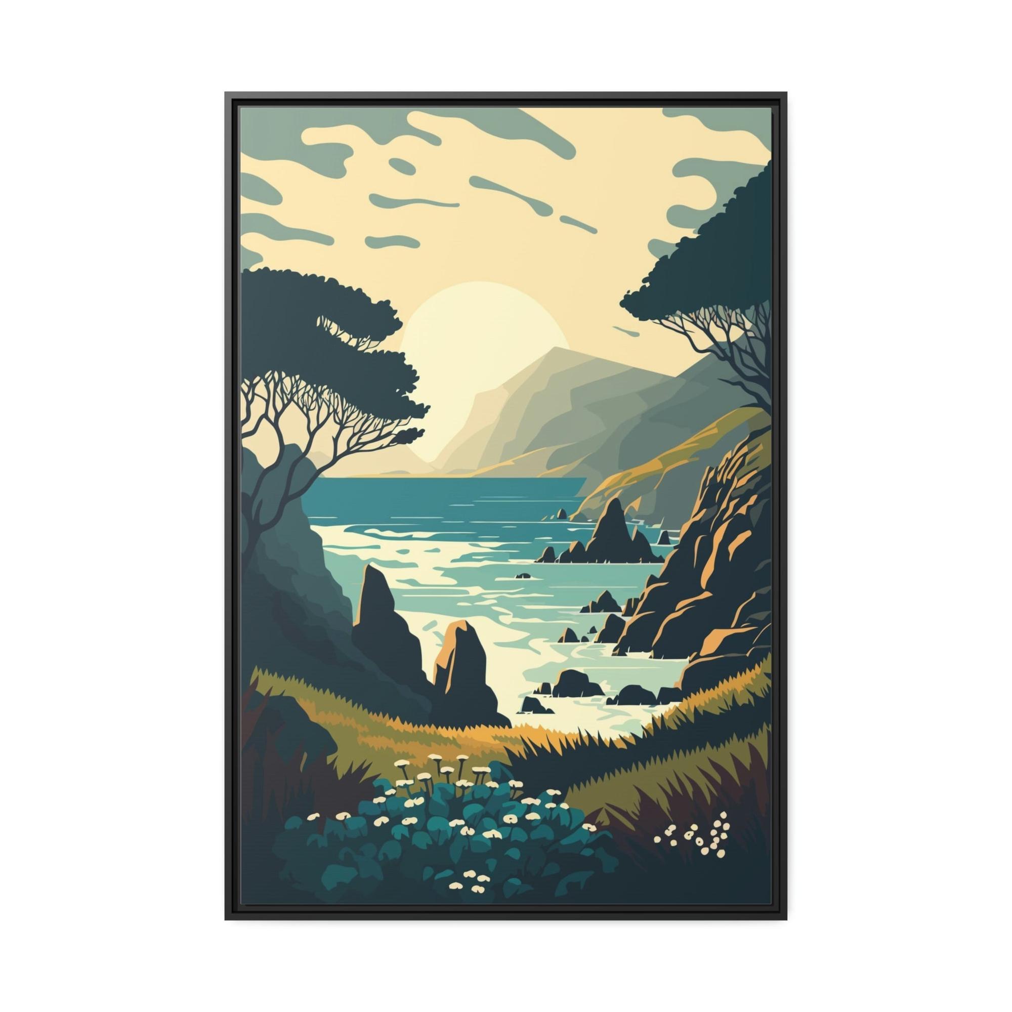undefined The Majesty of Lakes: Poster of a Majestic Lake on Framed Canvas