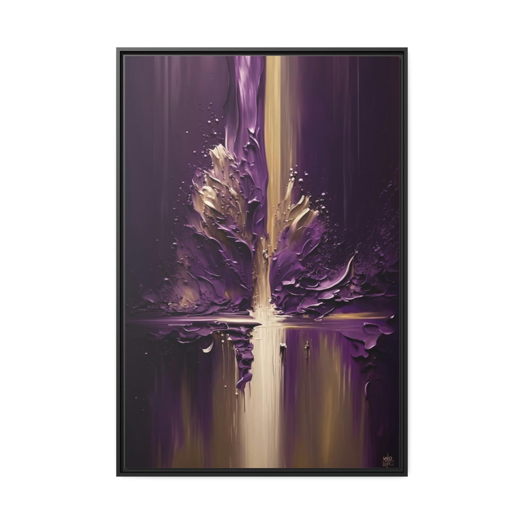 undefined Abstract Elegance: Natural Canvas Wall Art of Delicate Purple Shapes