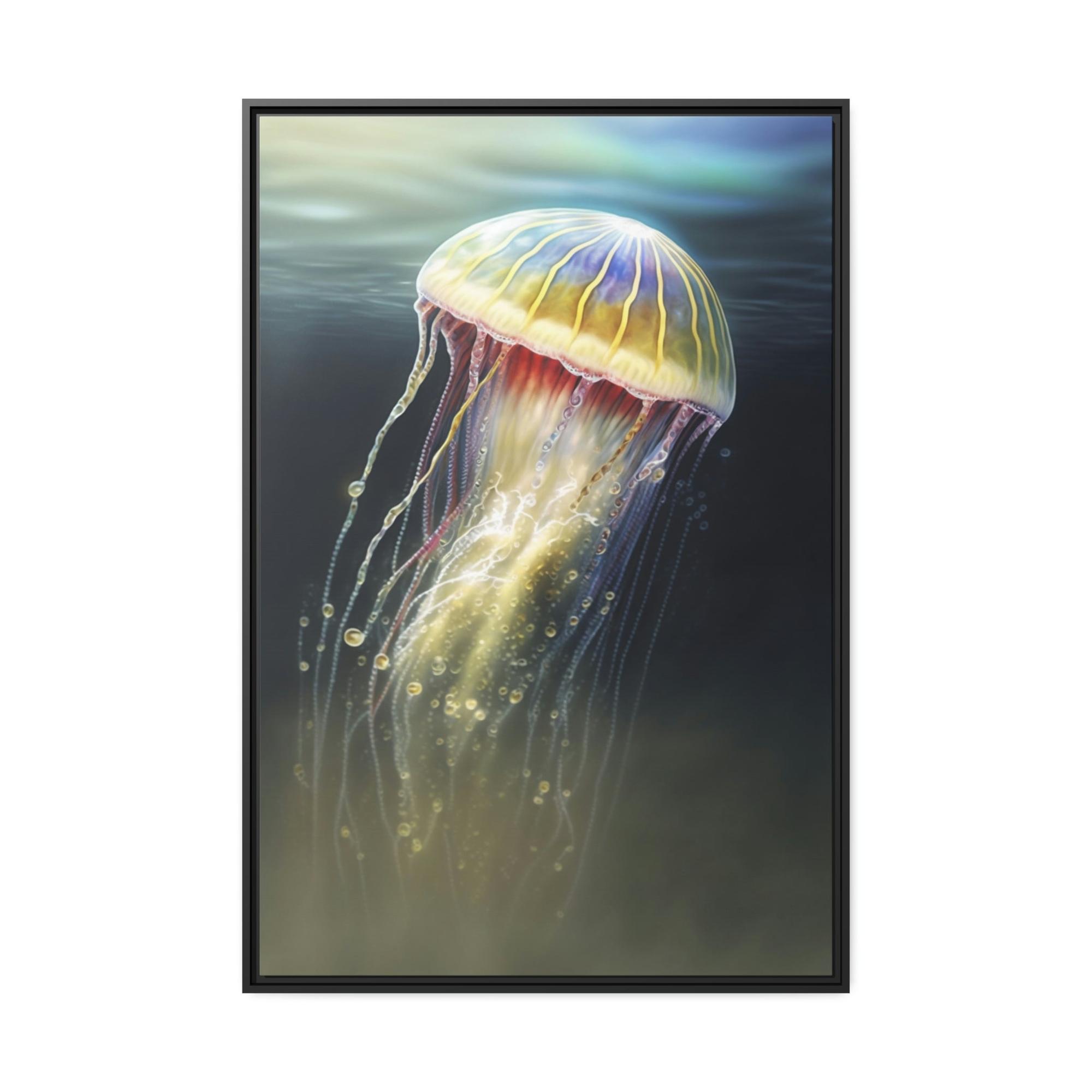 undefined Marine Artistry: Artistic Print on Canvas Featuring Jellyfishes in Motion