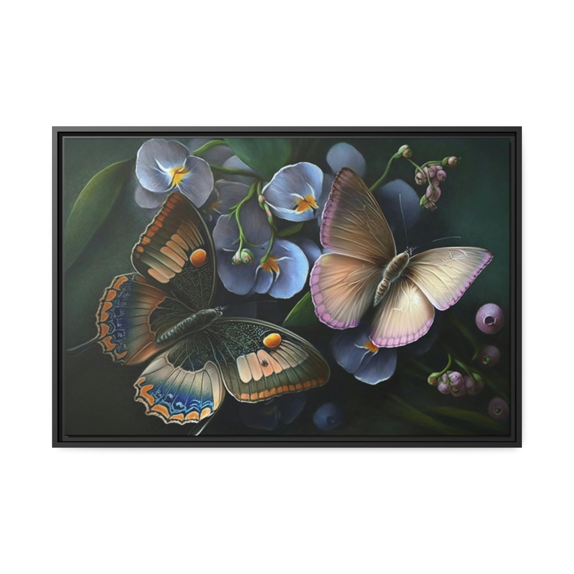 undefined Butterfly Garden: Framed Canvas & Poster Art Print of Fluttering Insects