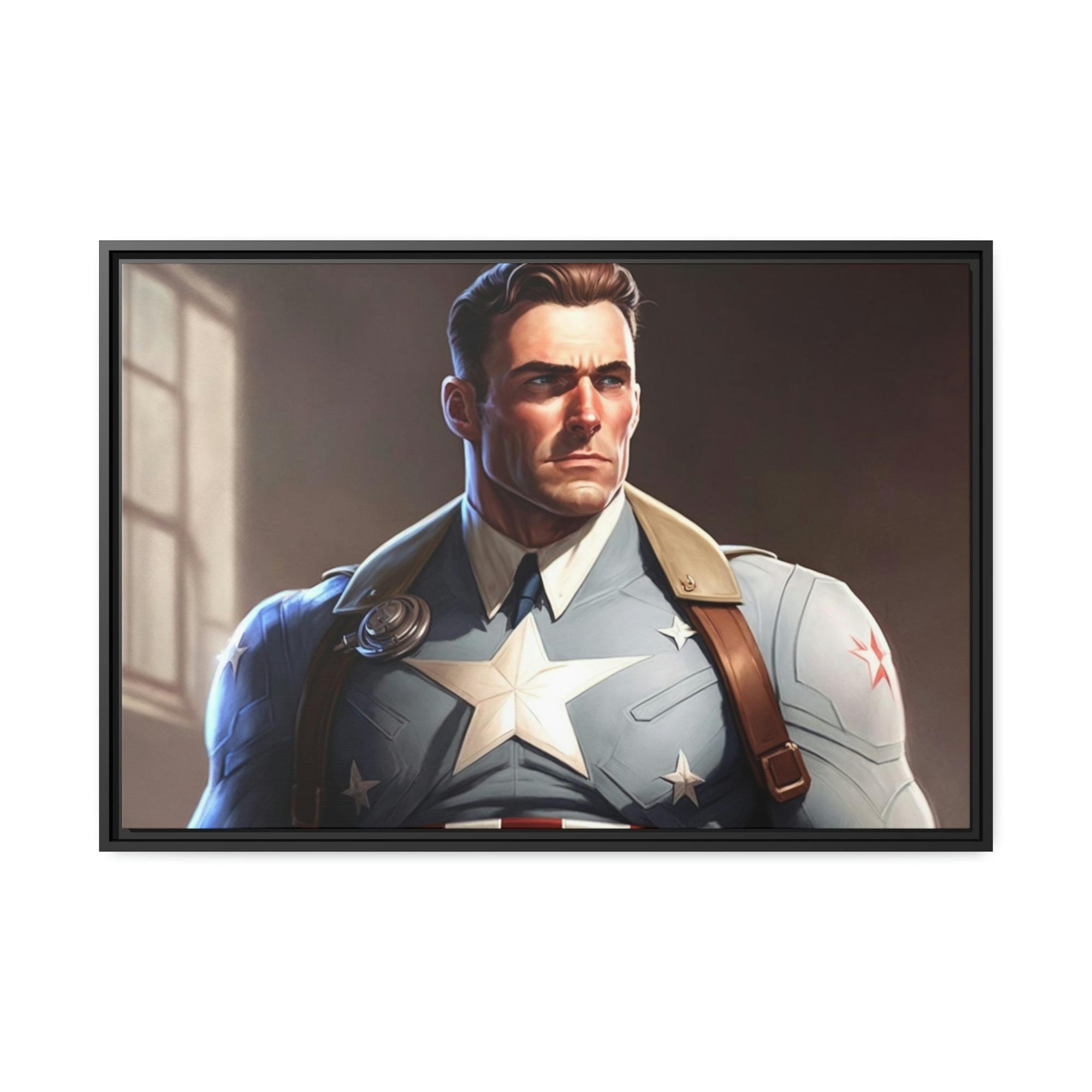 undefined Heroic Strength: Natural Canvas and Art Prints of Captain America
