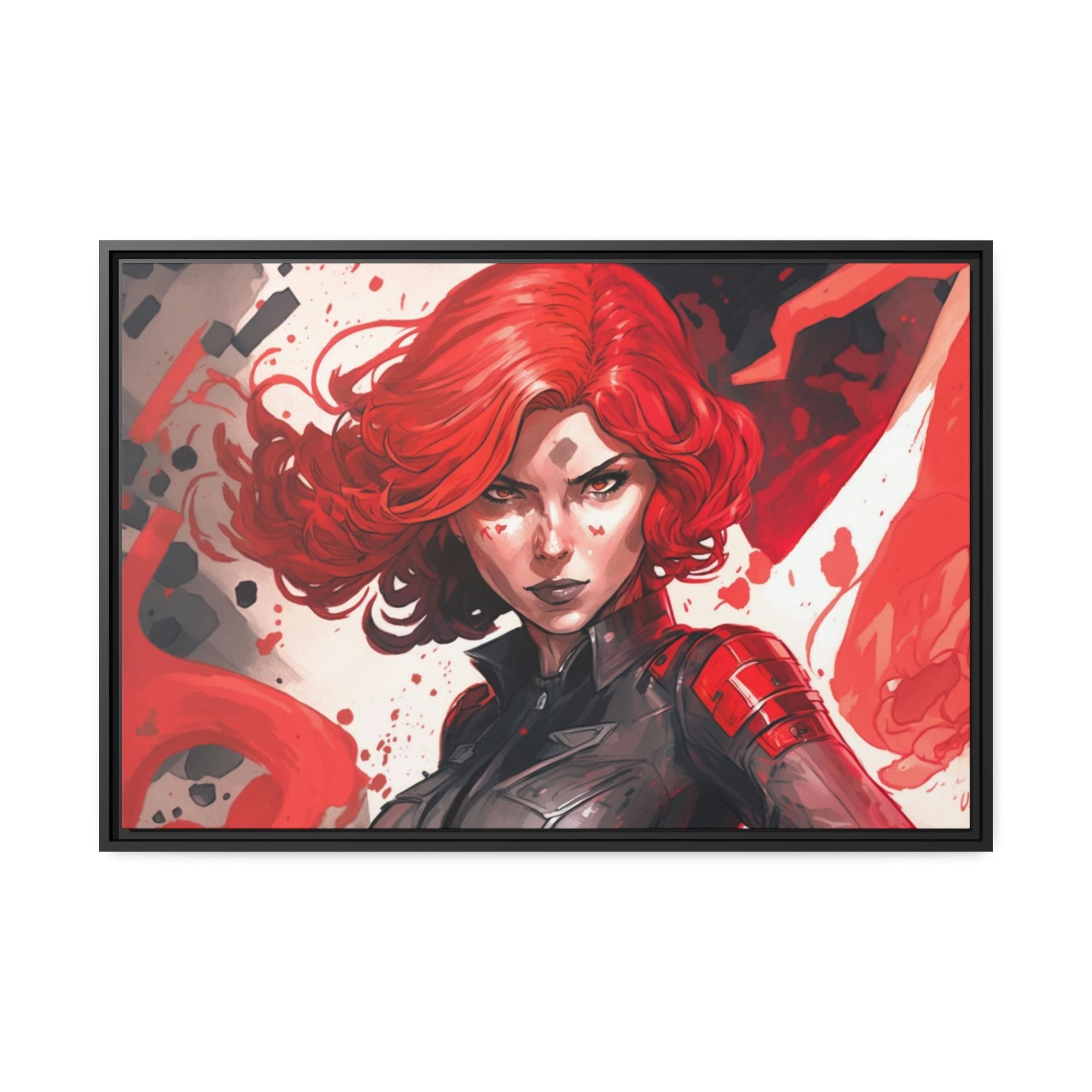 undefined Deadly Beauty: Natural Canvas and Framed Poster with Black Widow Art