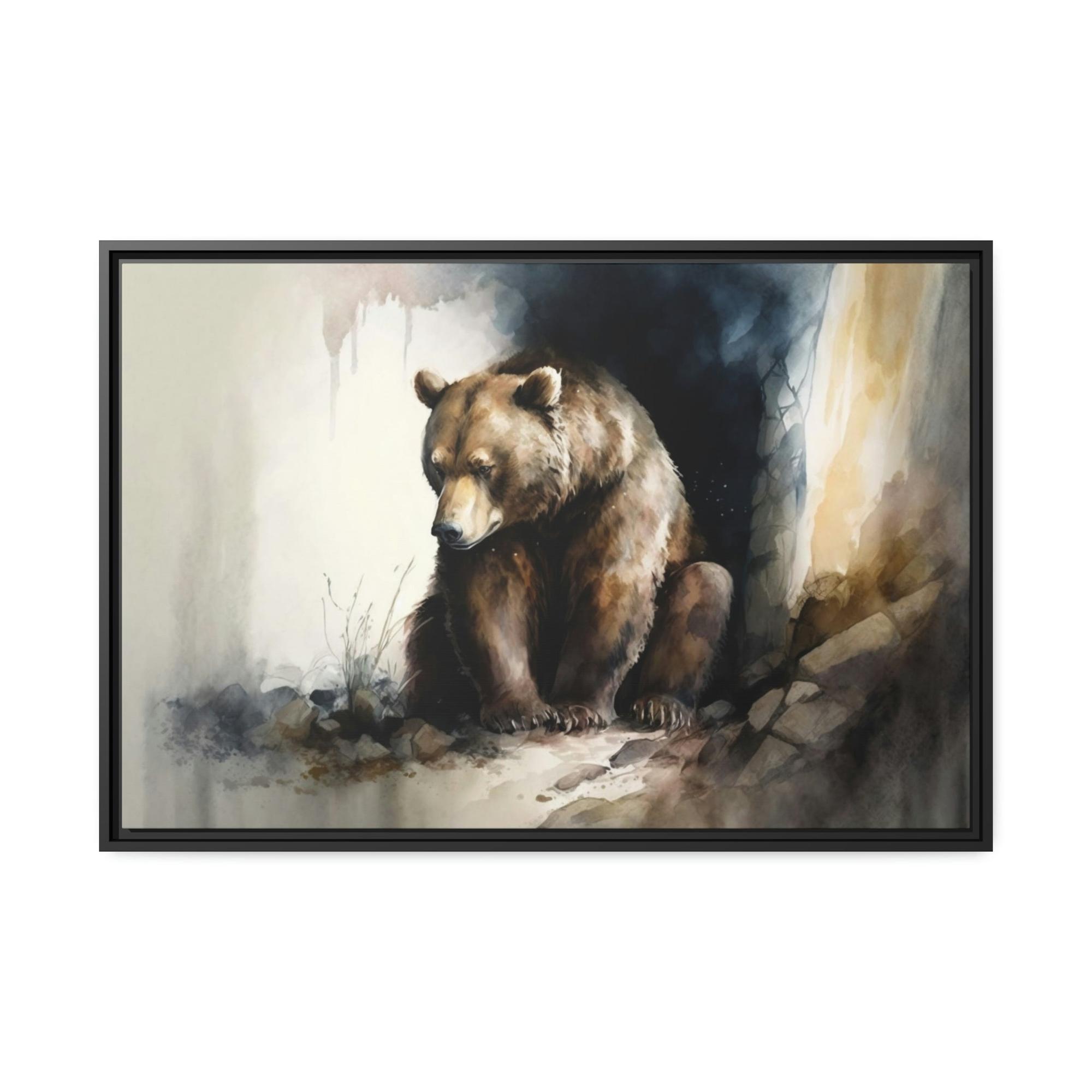 Bears The Watchful Eye: Natural Canvas & Poster Print of a Grizzly Bear in the Wild