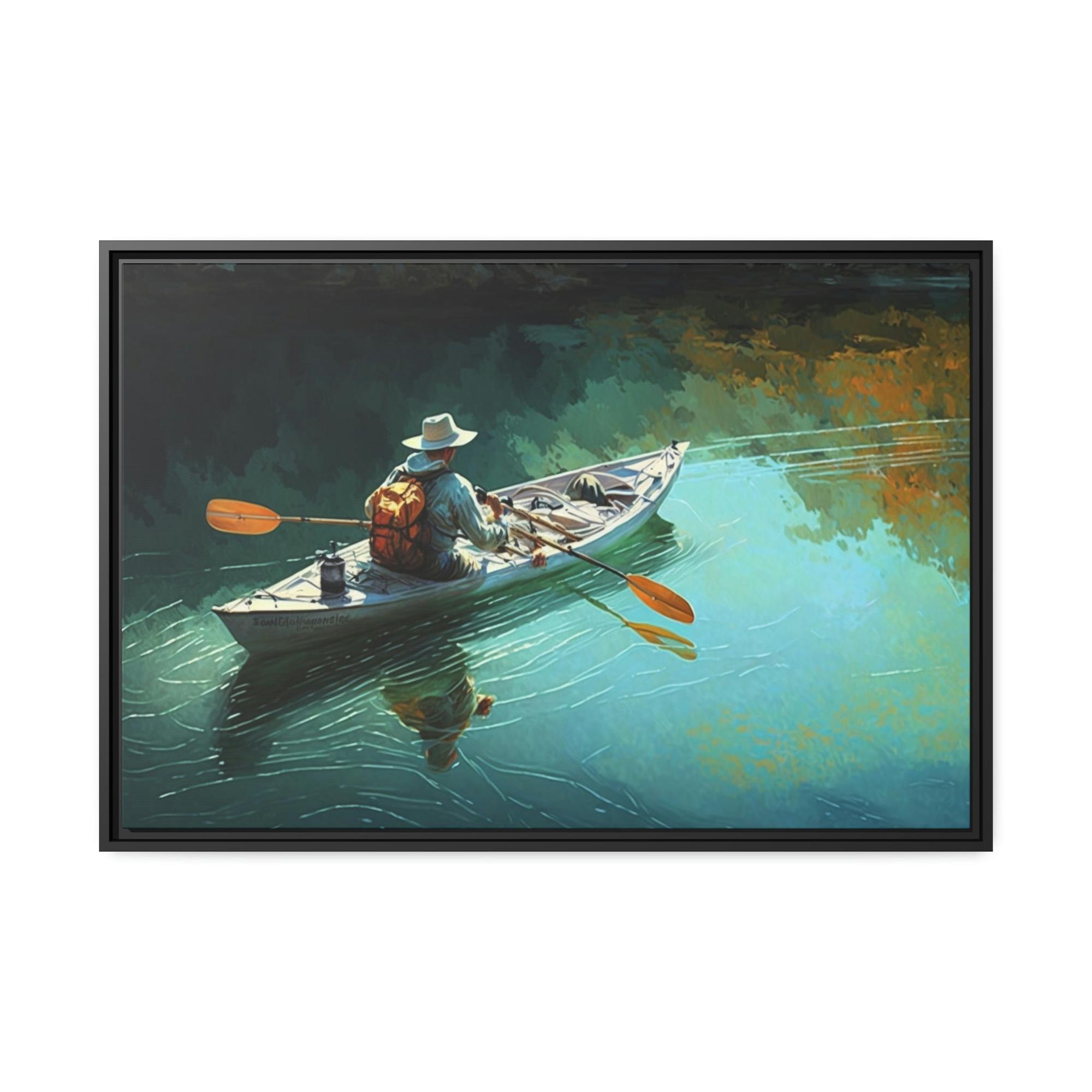 Boating Boating Adventure: Framed Canvas and Print with Scenic Boating Art