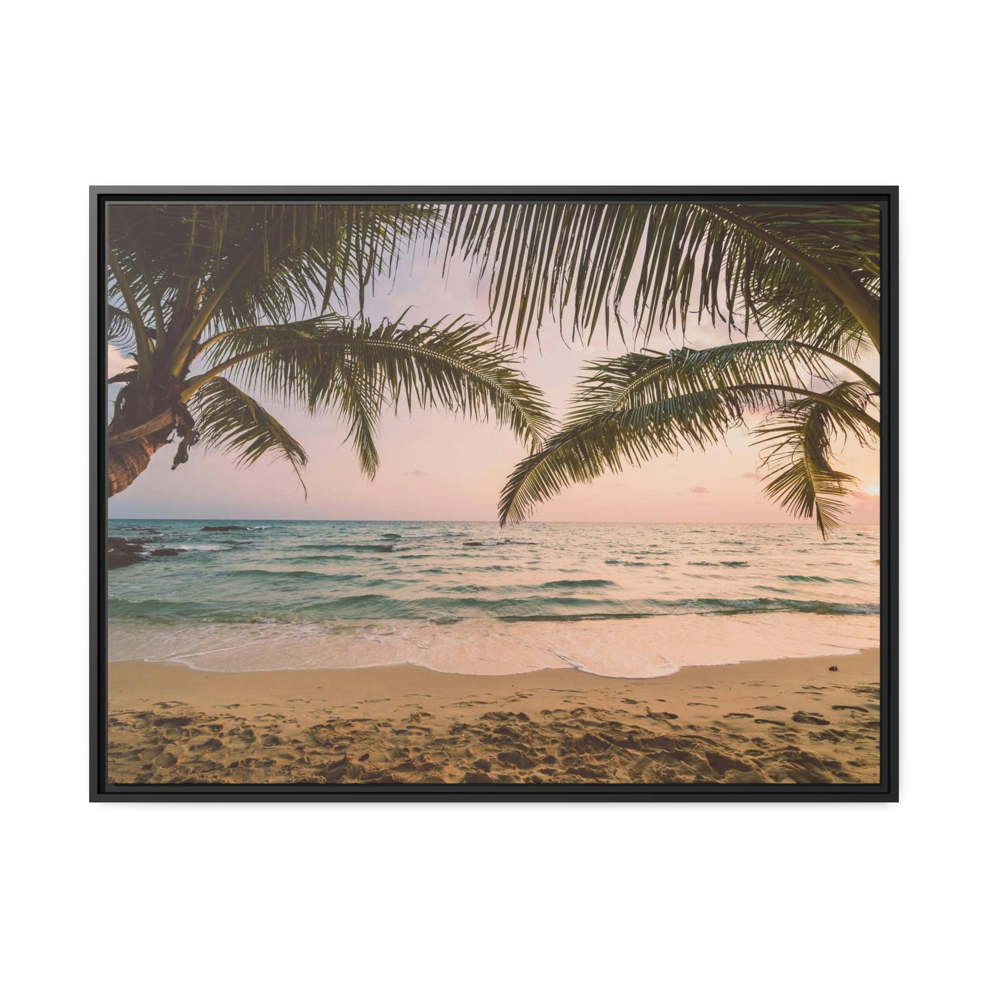 Palm Trees Coastal Getaway: Palm Trees Framed Canvas & Poster for Your Bedroom