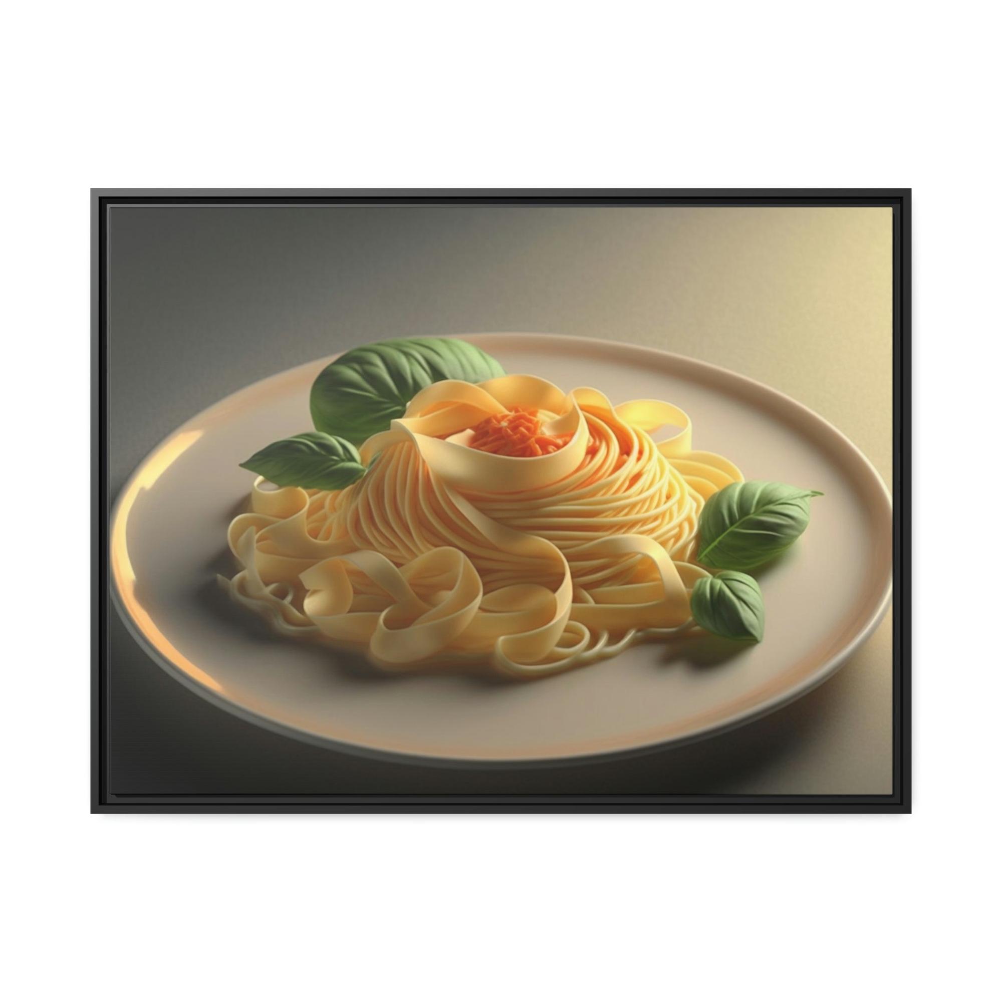 Pasta Pasta Perfection: Beautiful Canvas Print of a Plate of Spaghetti