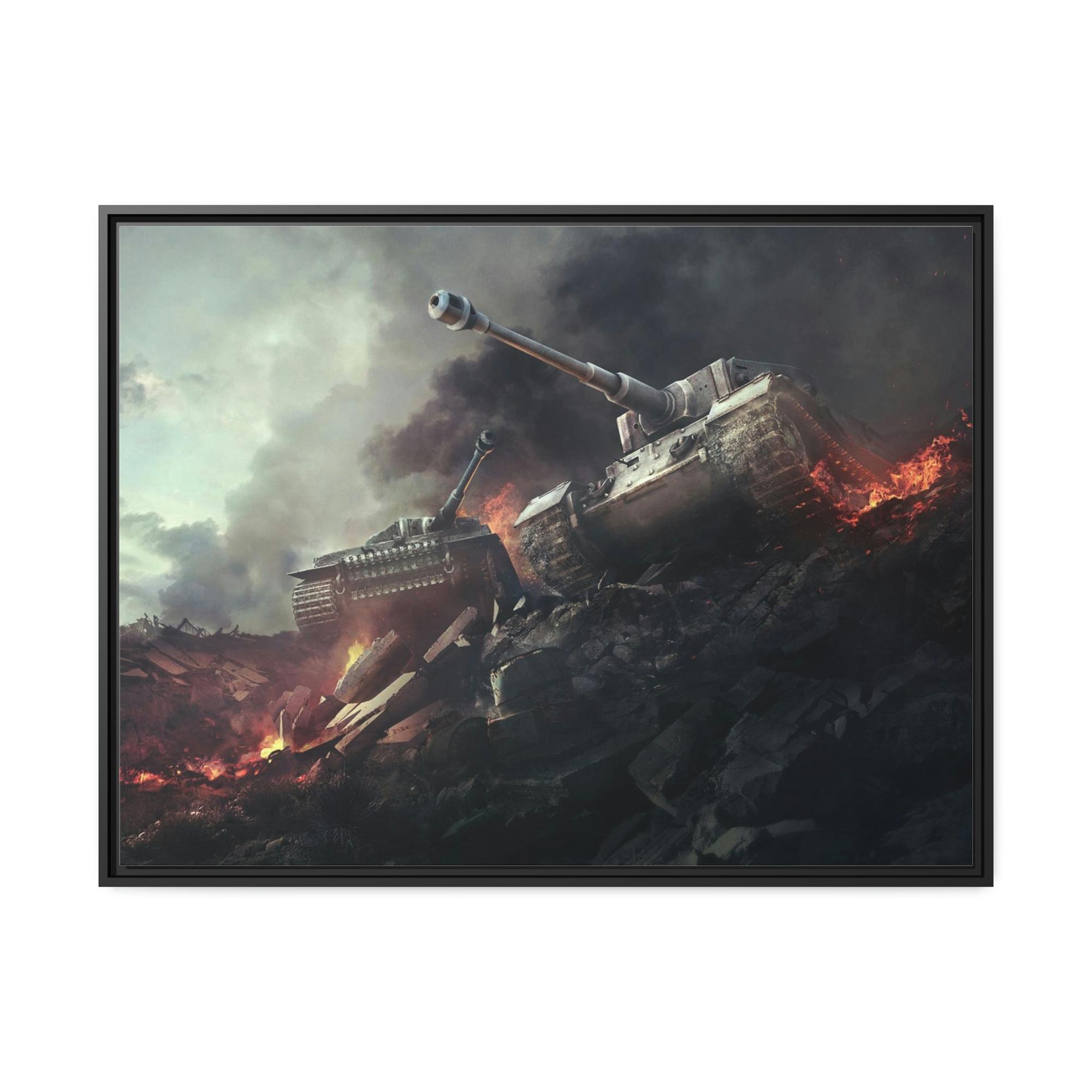 World Of Tanks In the Line of Fire: Striking World of Tanks Canvas & Poster Wall Art