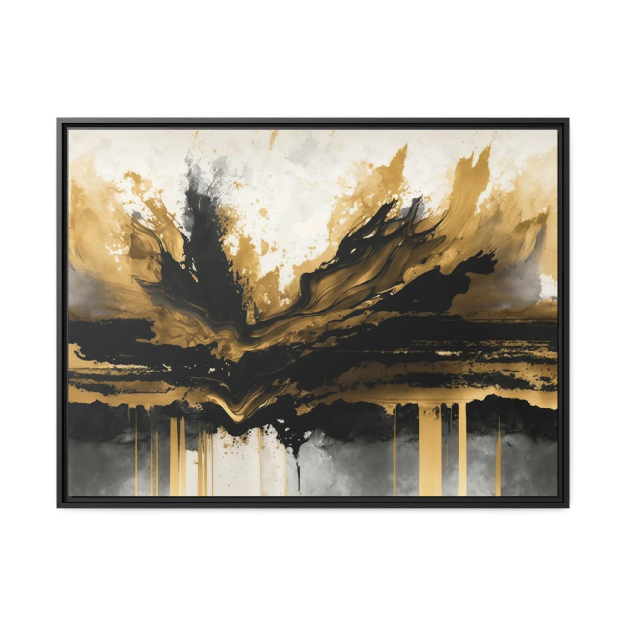 undefined Gold Rush: Wall Art of a Bold and Shimmering Abstract Painting on Canvas