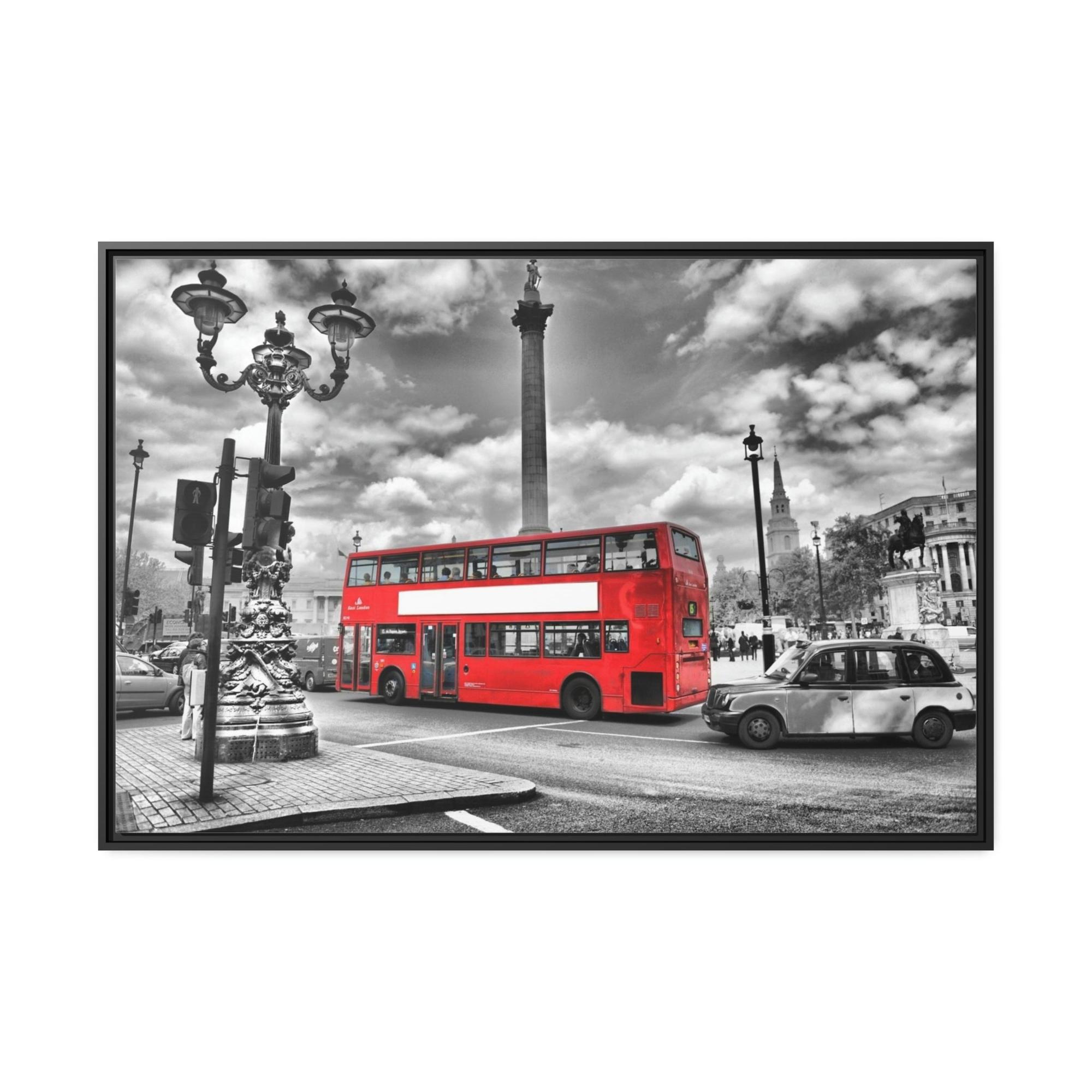 undefined Journey in Motion: Dynamic Bus Art on Framed Canvas