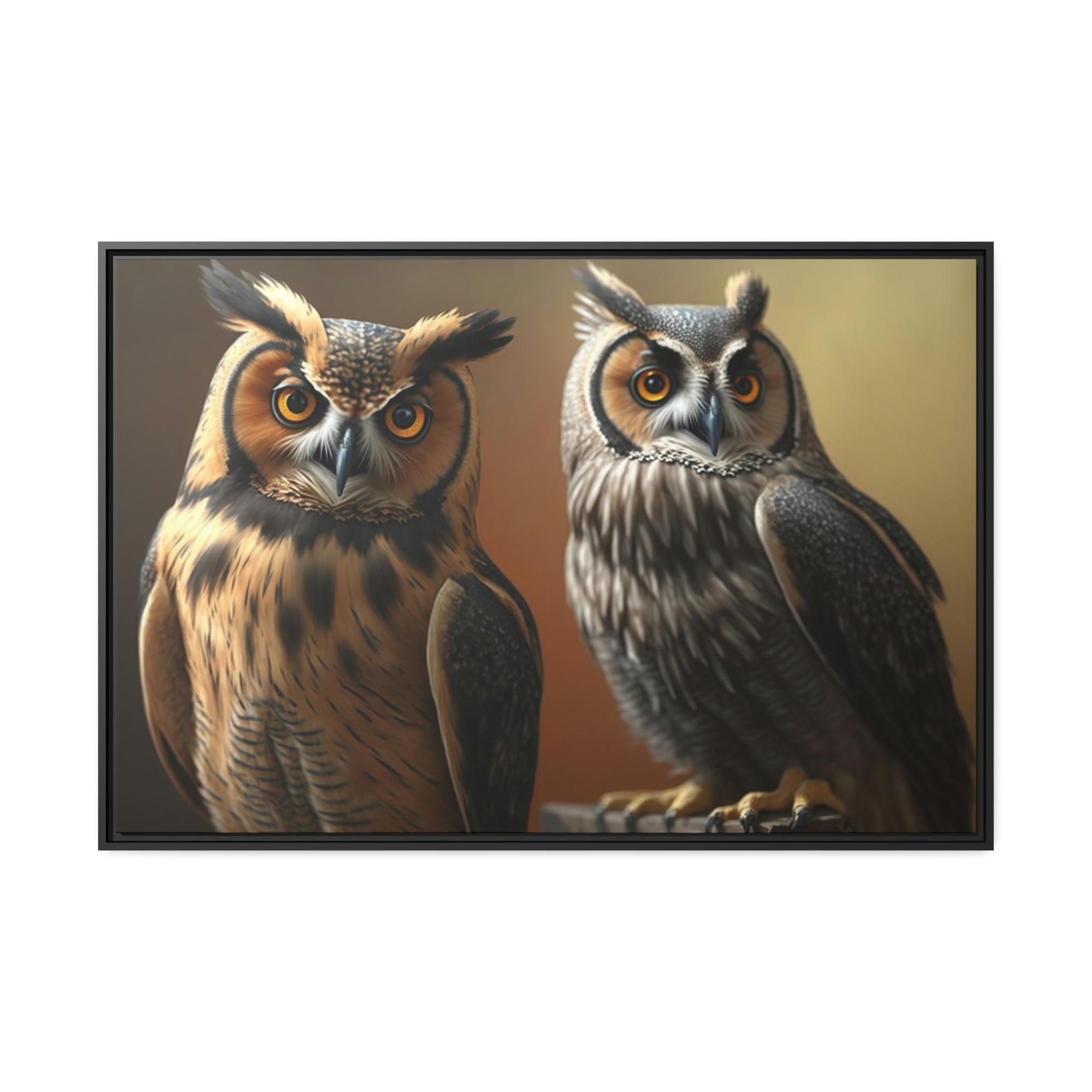 undefined Guardians of the Forest: Ethereal Owls Gaze Out from the Canvas