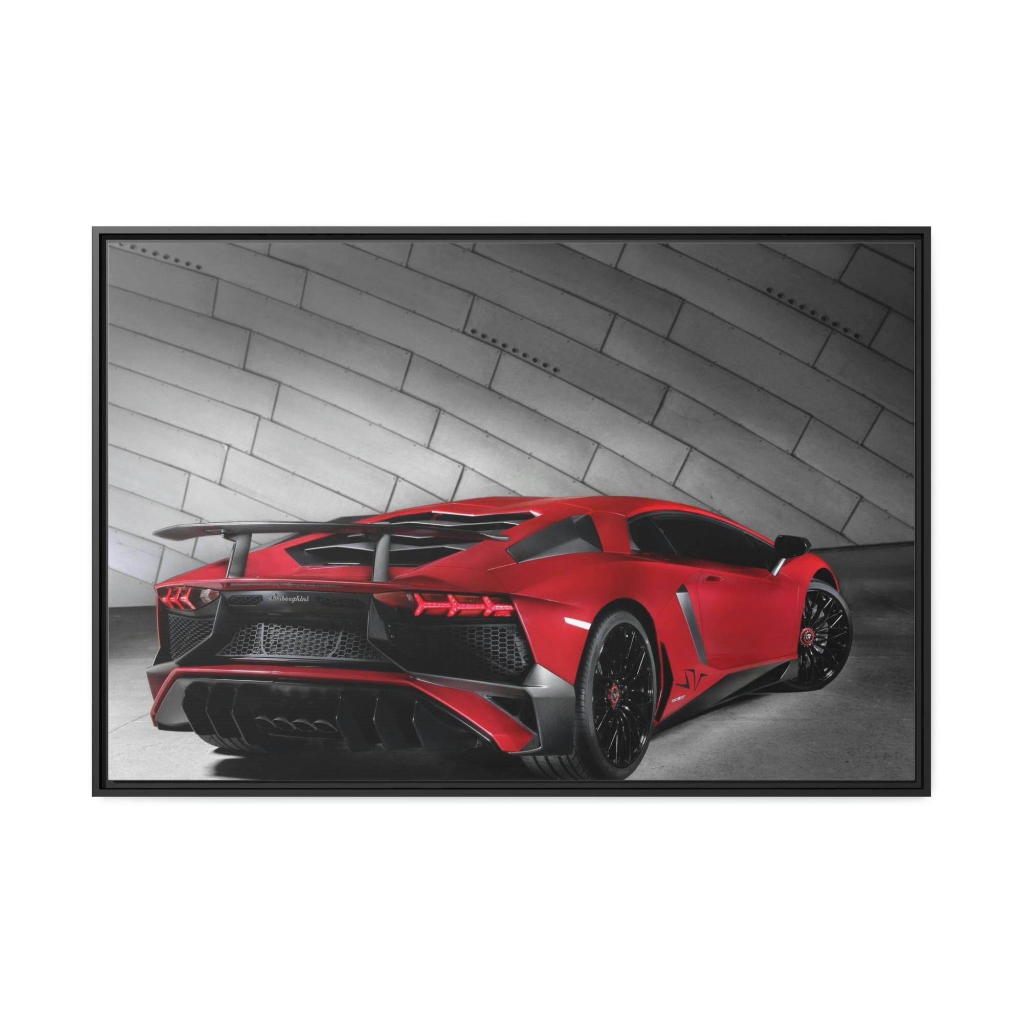 Lamborghini Luxury on Wheels: Framed Canvas of Lamborghini for Art Lovers