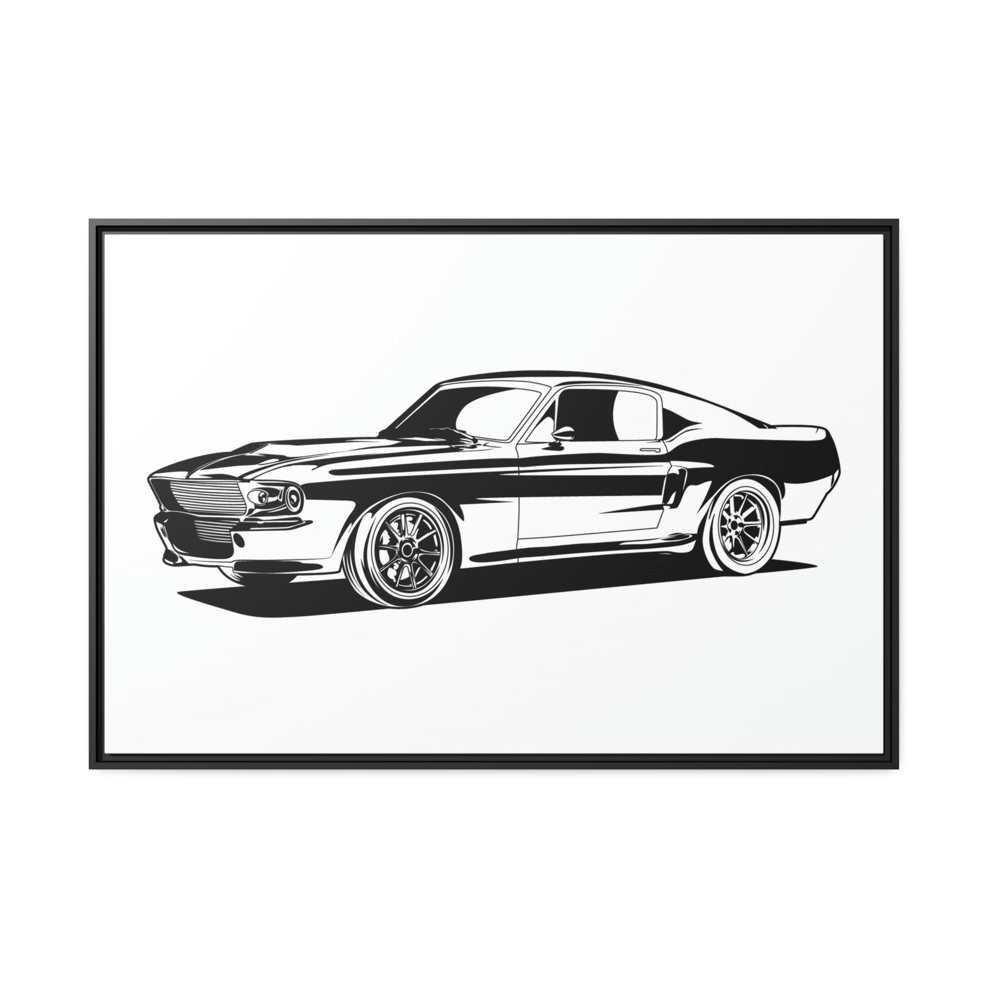 Mustang Racing Spirit: Mustang Framed Canvas Print and Wall Art