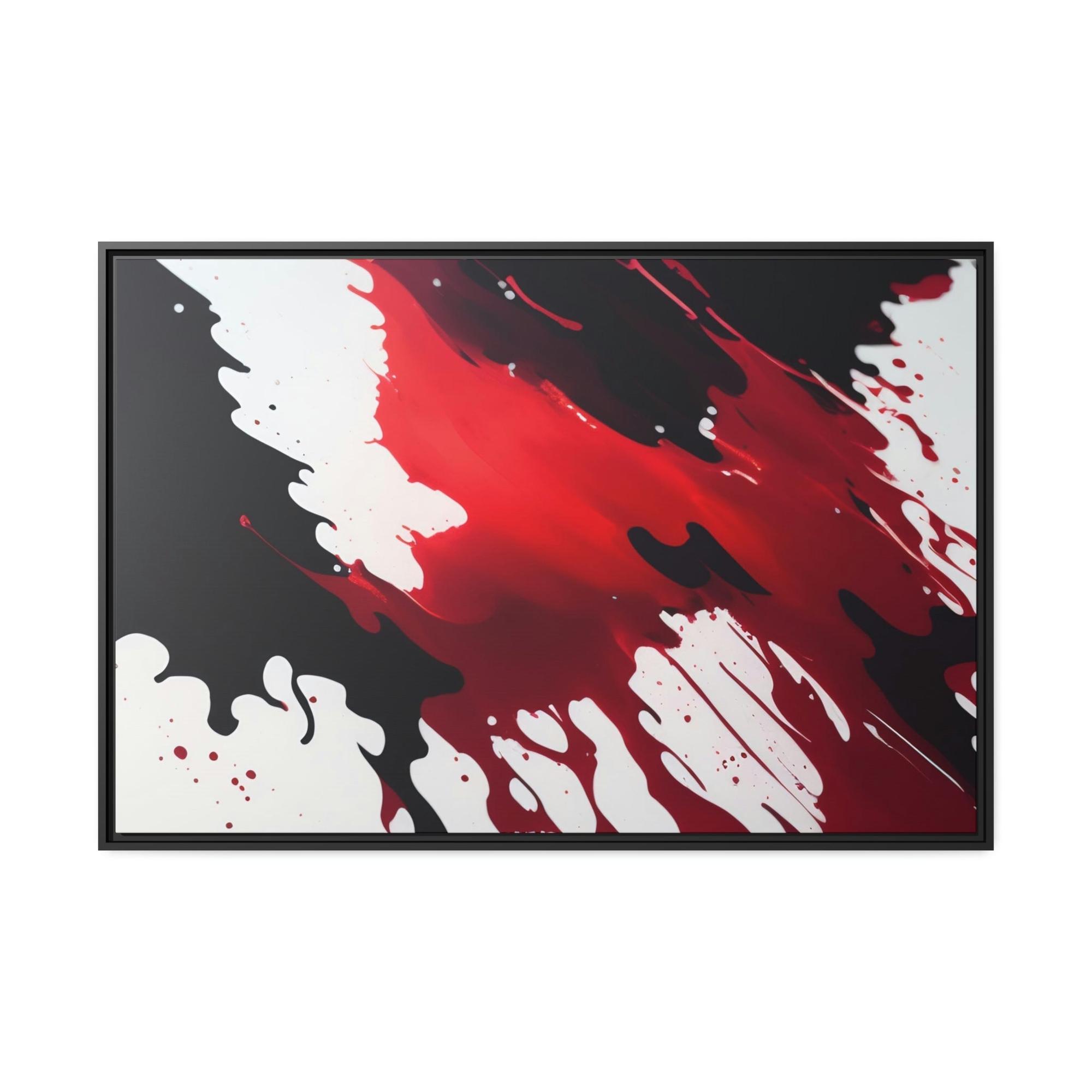 Red Abstract Art Bold and Striking: Red Abstract Canvas and Framed Poster