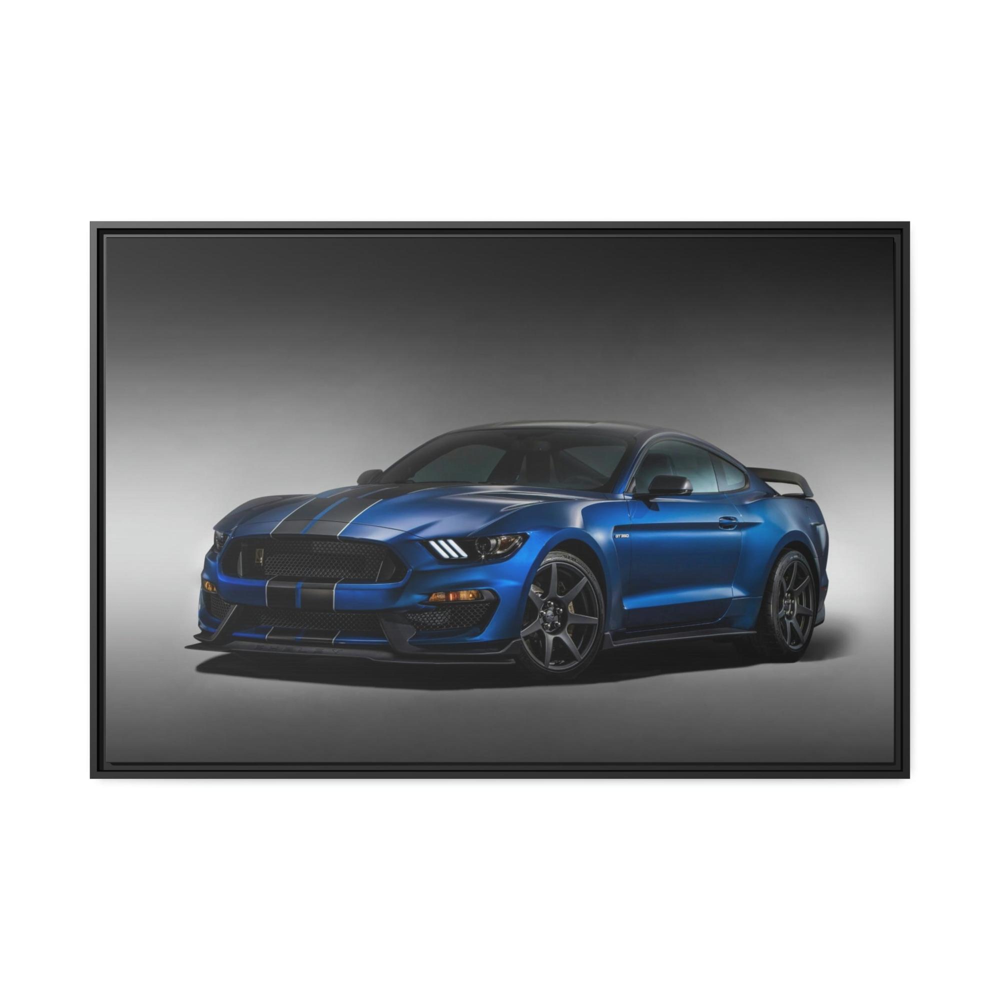Mustang Thrilling Velocity: Blue Mustang Sport Car Canvas Wall Art for Speed Lovers