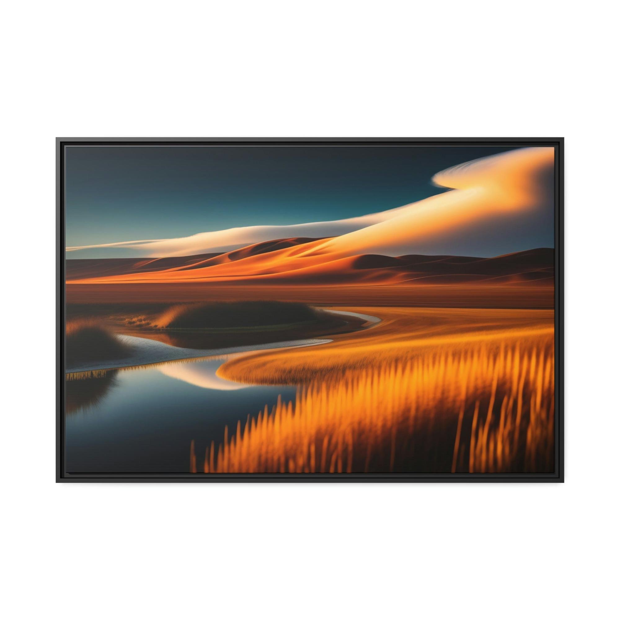 Lakes And Rivers Aquatic Serenity: Lakes and Rivers on Natural Canvas and Framed Poster Art
