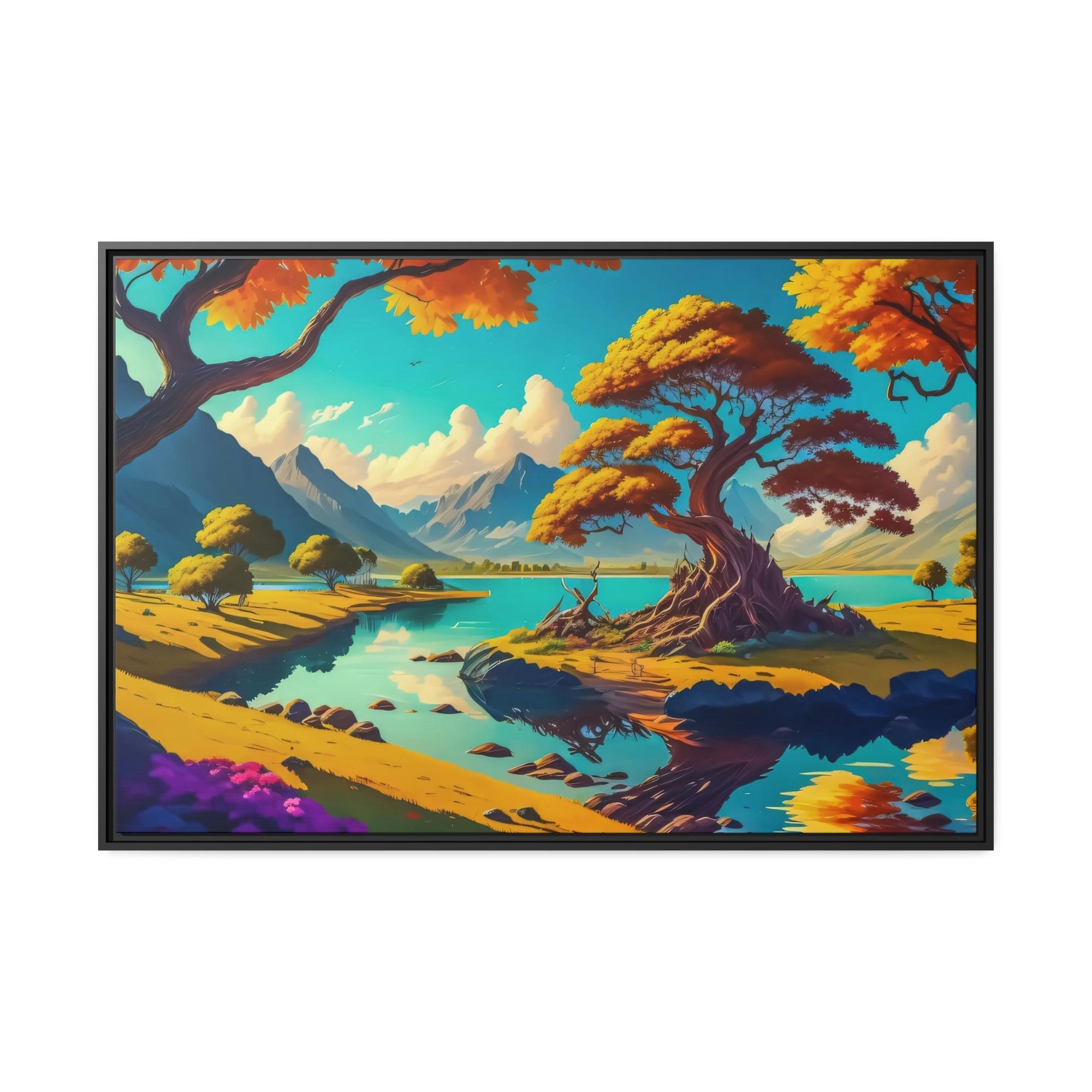 Lakes And Rivers Nature's Aqua Palette: Artful Canvas and Poster Print of Lakes and Rivers