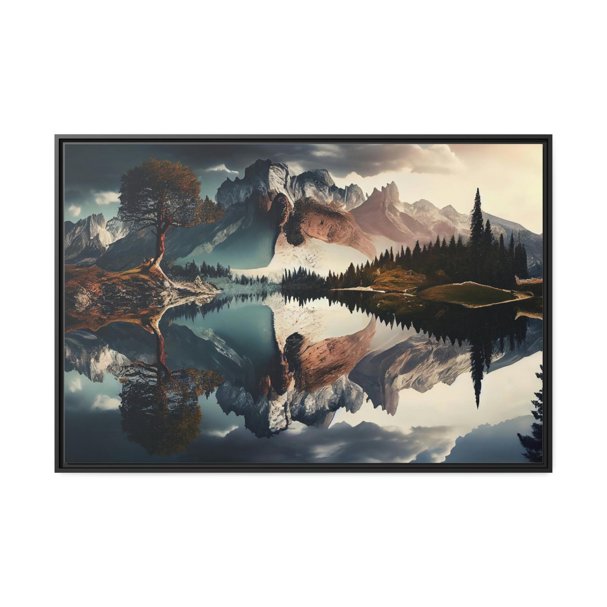 Lakes And Rivers Flowing Serenity: Print on Canvas & Poster of a Gentle River Landscape
