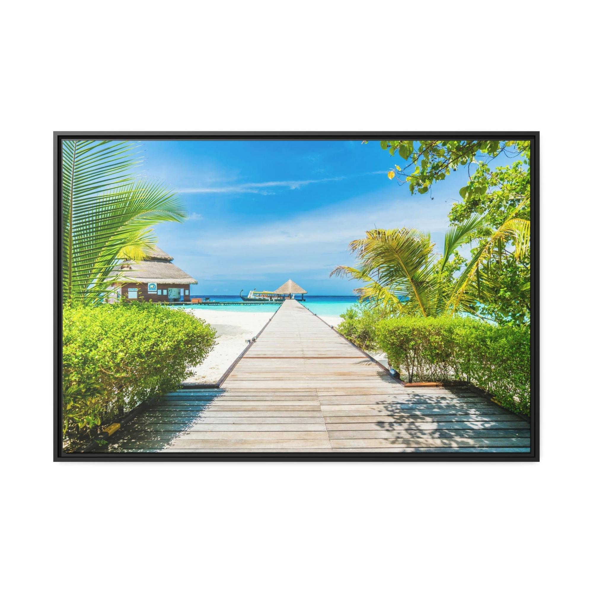 Island Beach Island Hues: Canvas Wall Art of a Colorful Island Beach on a High-Quality Print