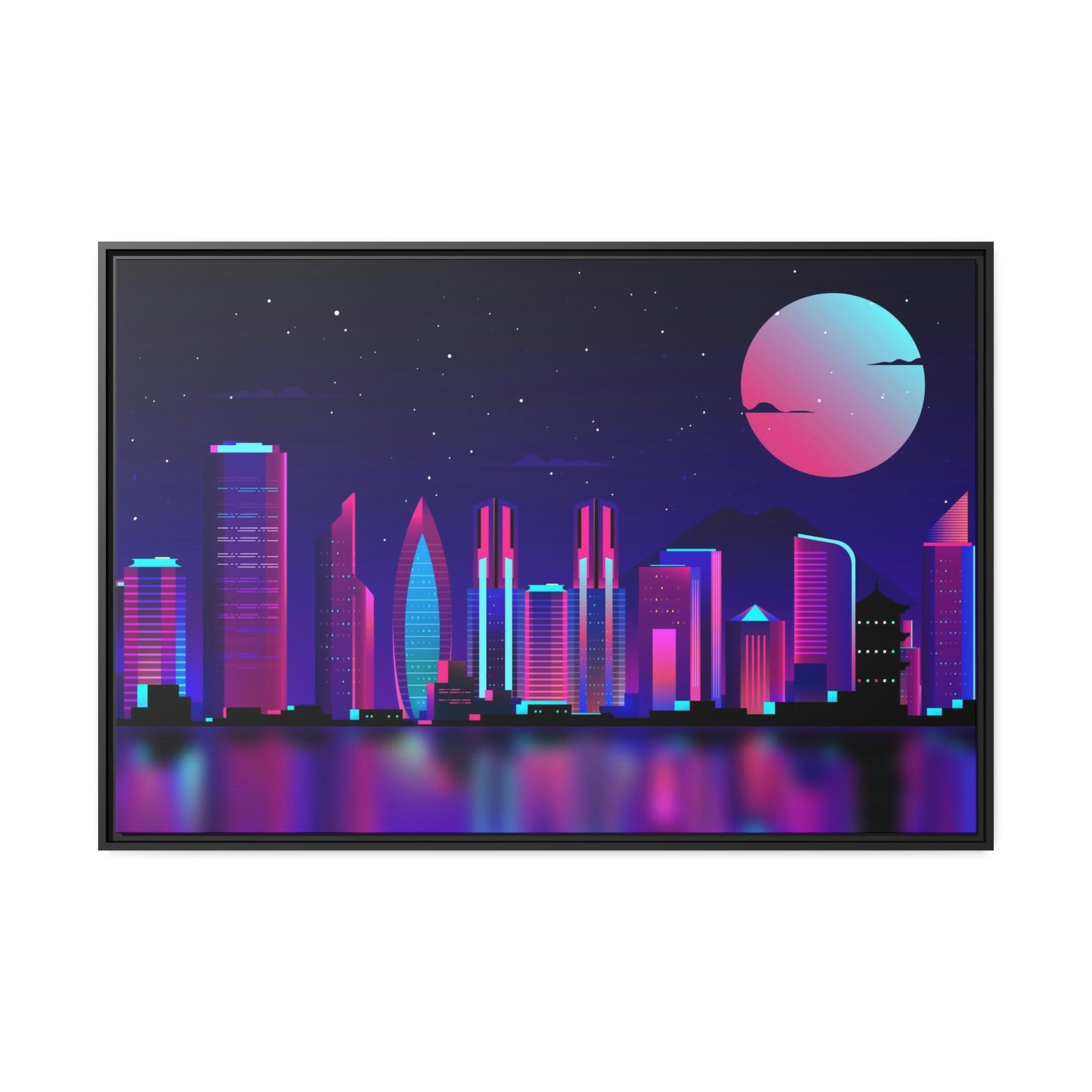 Neon Radiant Reflections: Captivating Canvas Prints with Neon Glow for Striking Decor