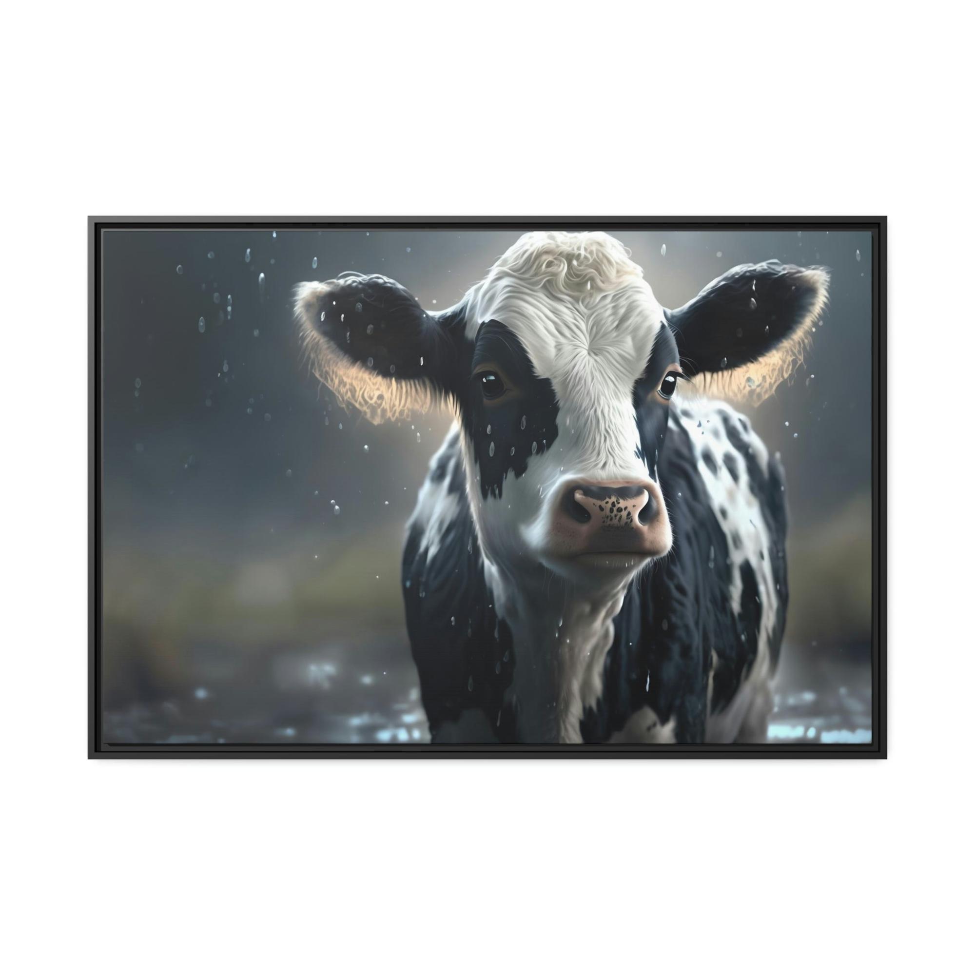undefined Nature's Beauty: High-quality Cow Canvas Print for a Serene Wall Art Statement