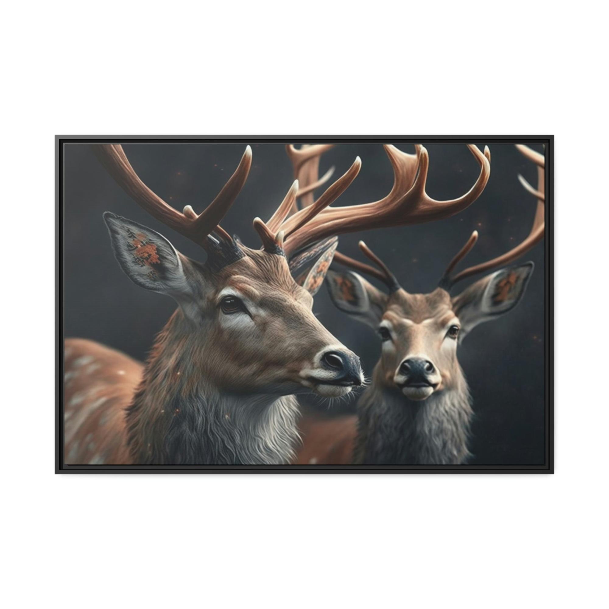Deers Deer Camaraderie: A Canvas Artistic Wildlife Collection