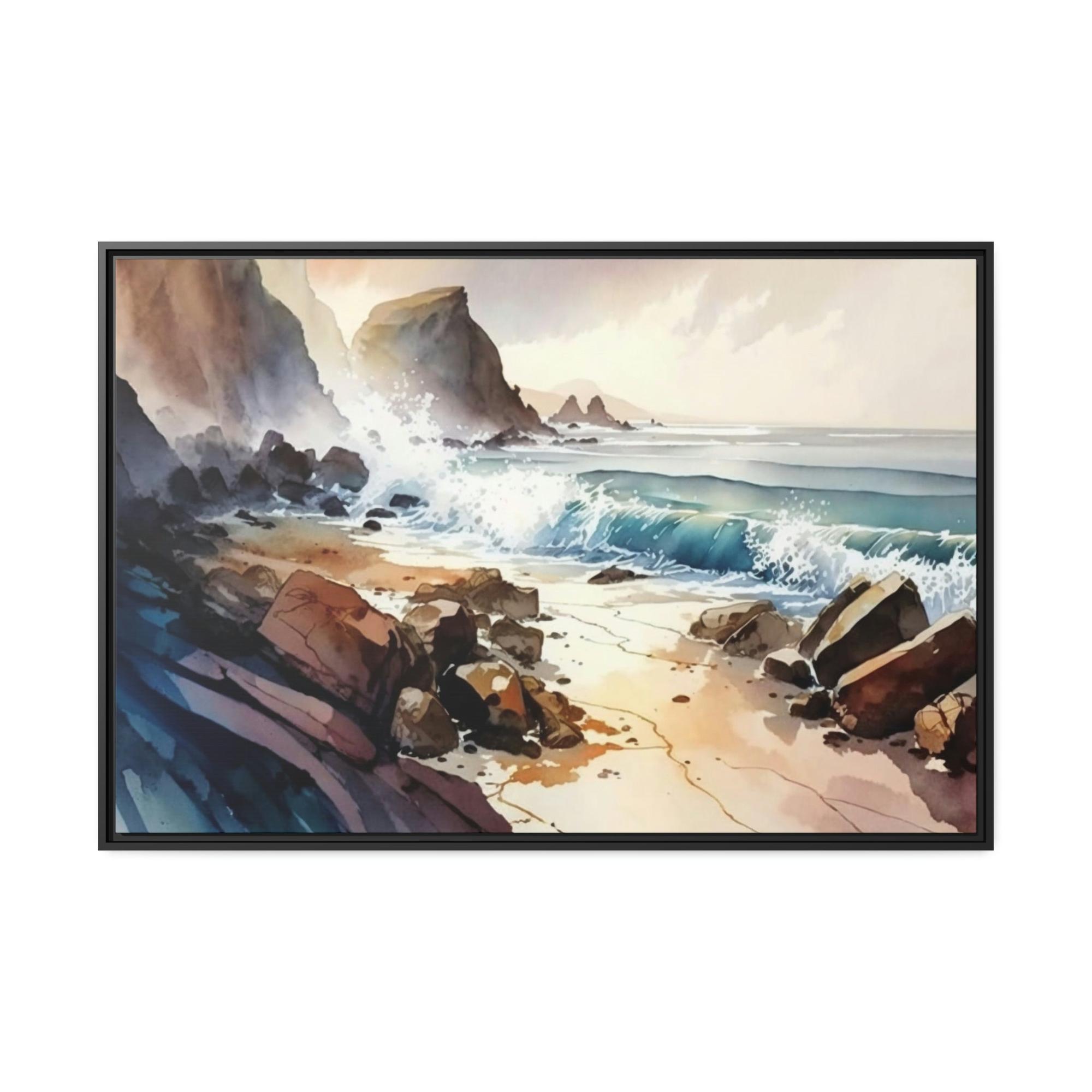 Coastal Coastal Serenity: Canvas & Poster Artwork of a Peaceful Beach Scene