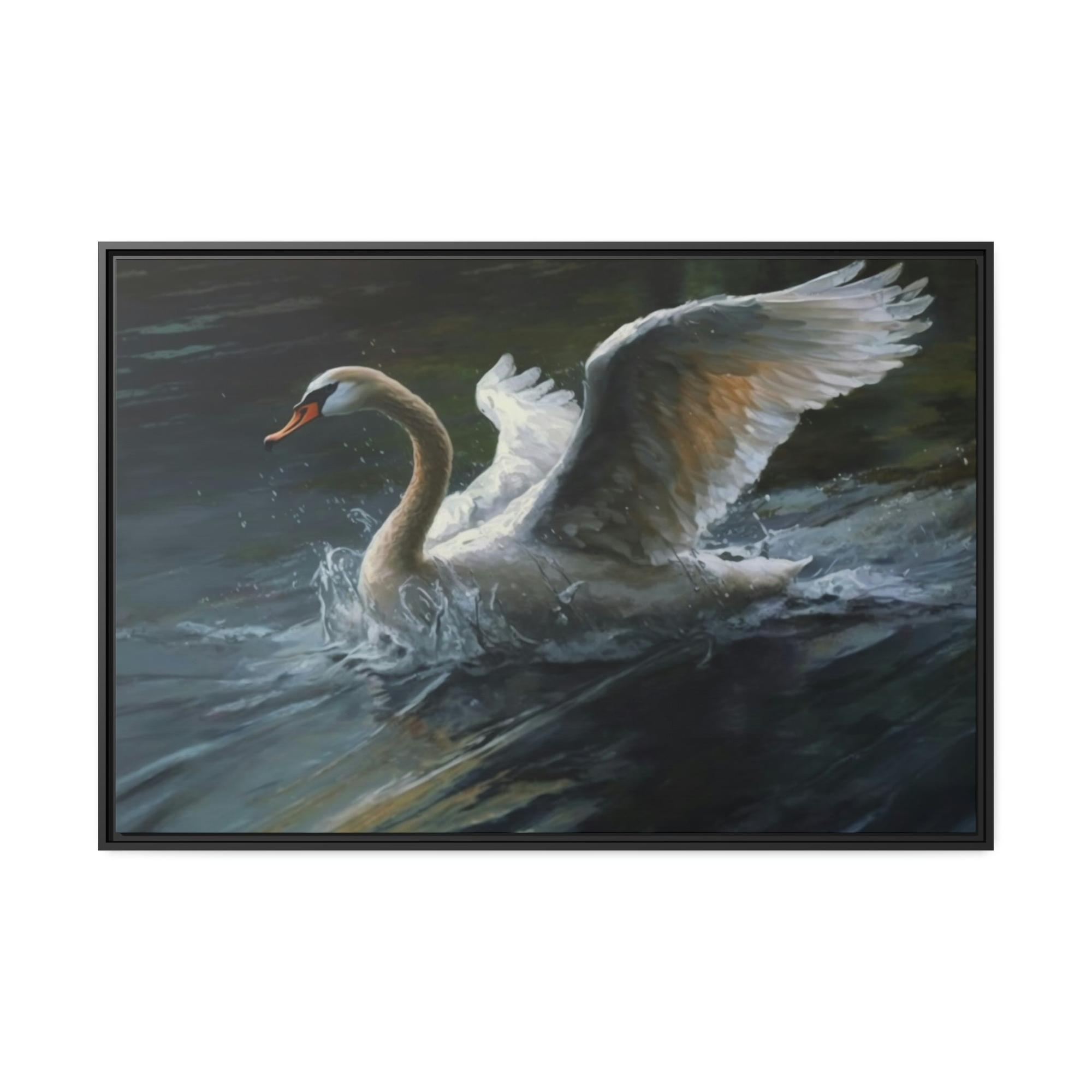 Swans The Swan's Realm: A Nature-Inspired Painting on Canvas