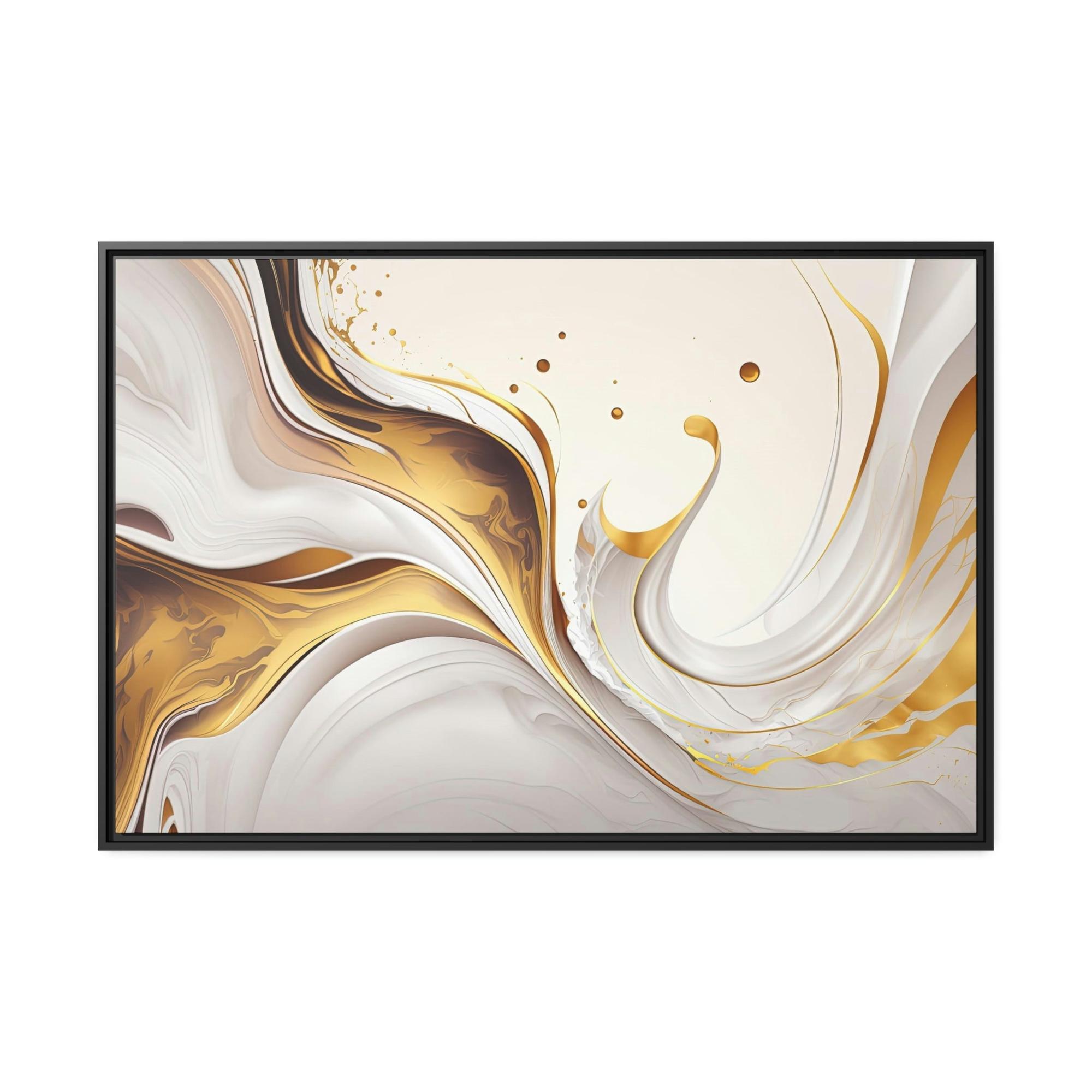 Gold Abstract Art Golden Melodies: Harmonious Gold Abstract Wall Art Print