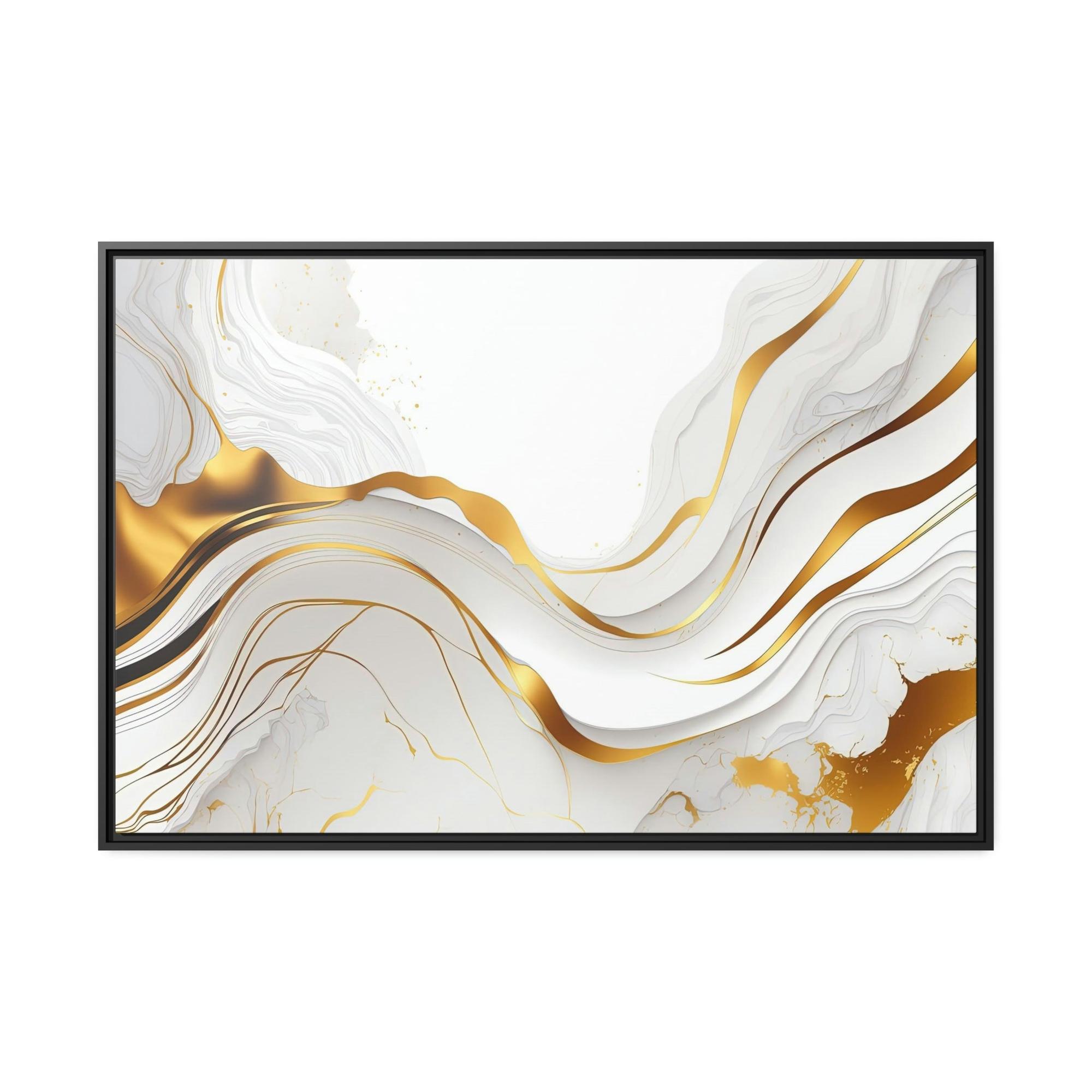Gold Abstract Art Golden Serenity: Elegant Gold Abstract Canvas & Poster Wall Decor