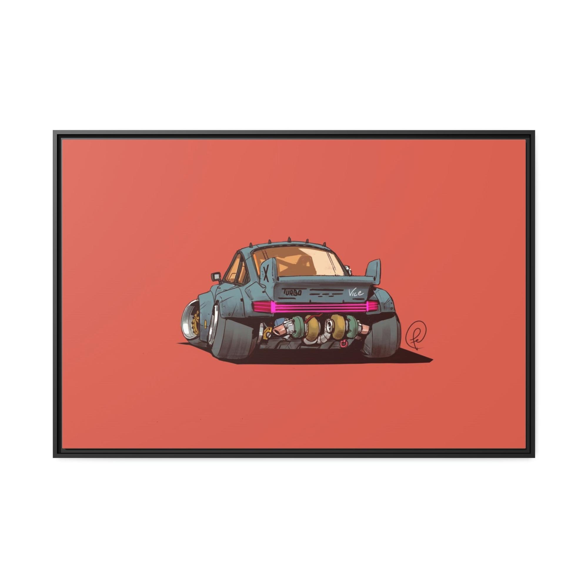 Porsche Vintage Porsche Essence: Poster Print on Framed Canvas