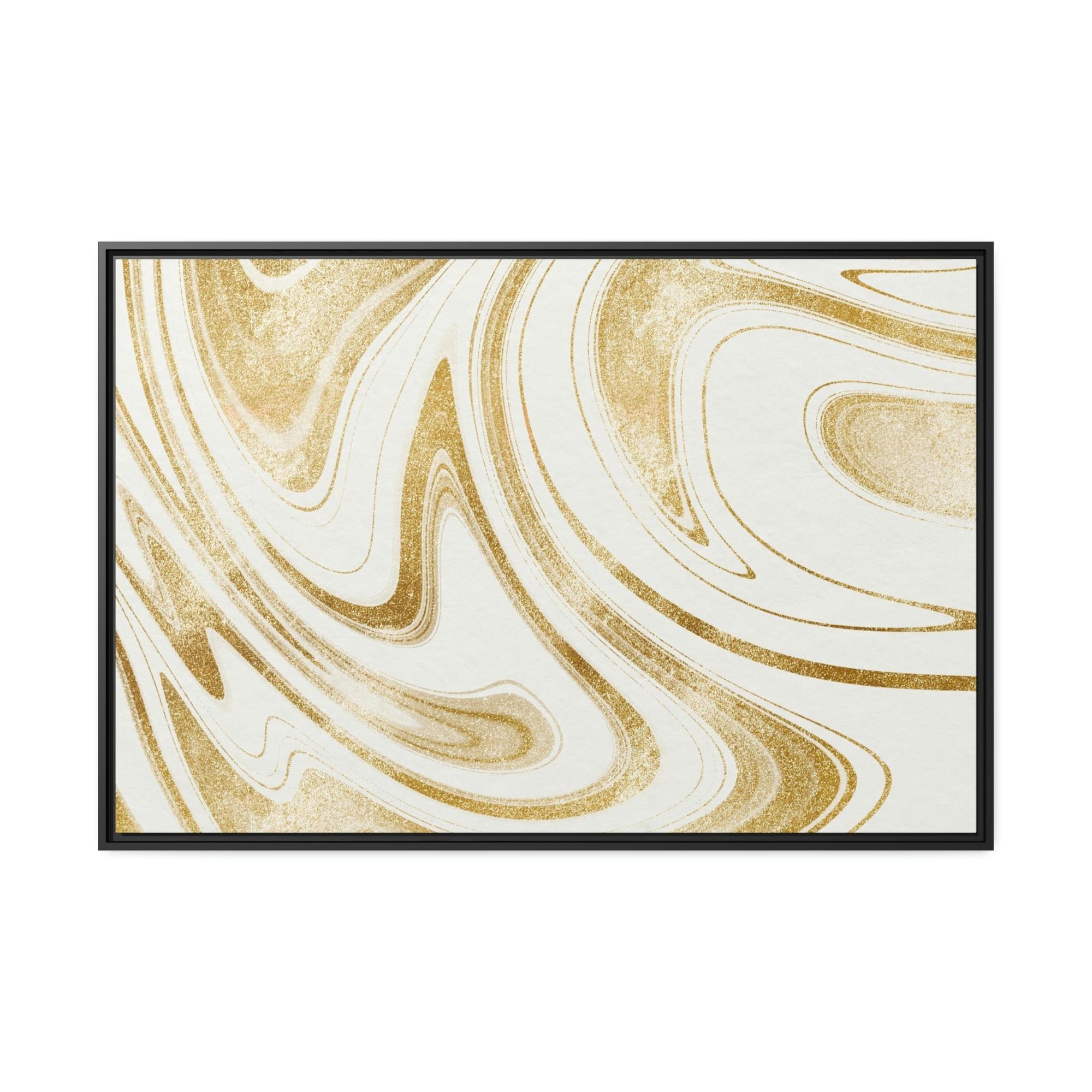 Gold Abstract Art Touch of Opulence: Gold Abstract Wall Art on Framed Poster & Canvas