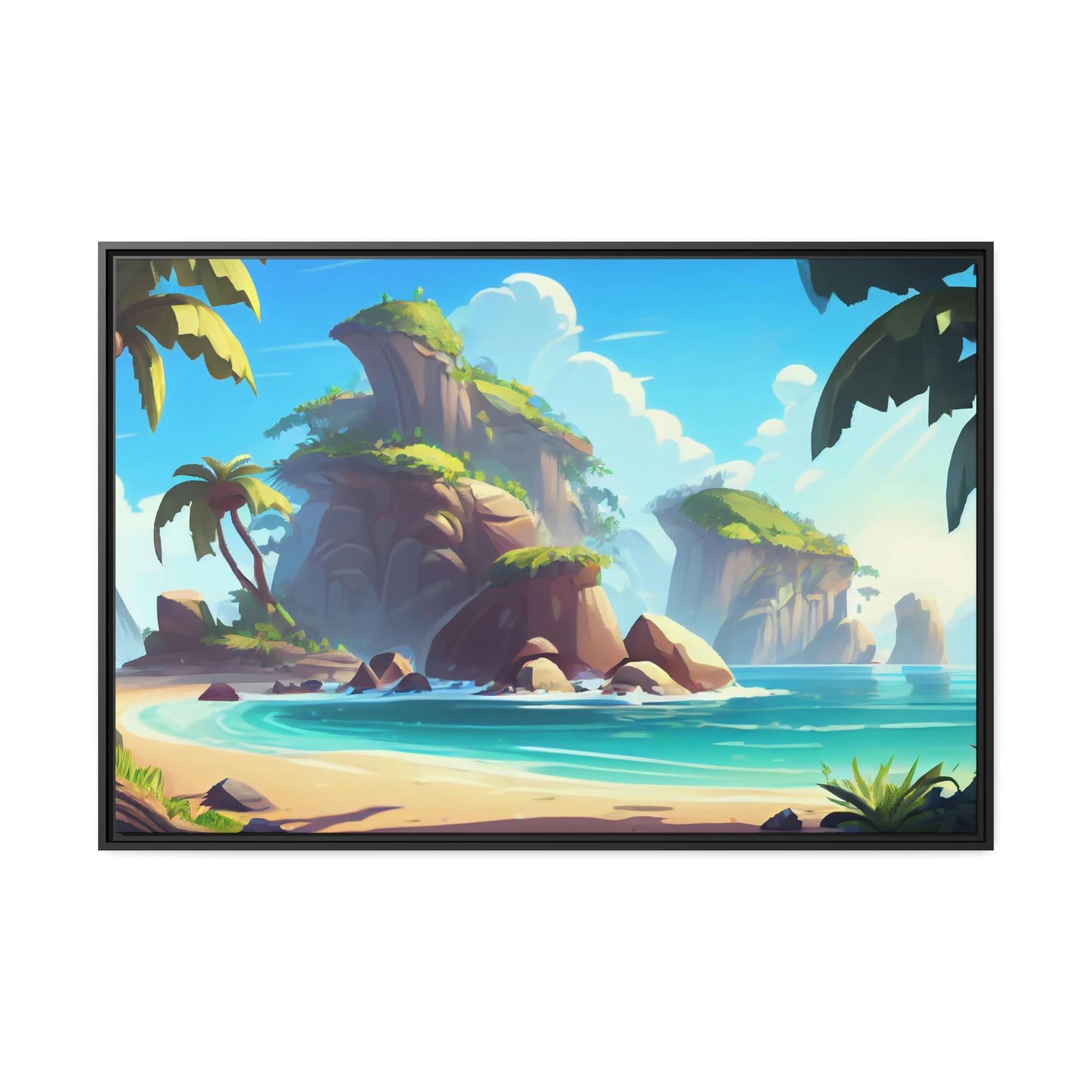 Island Beach Island Paradise: Natural Canvas & Poster Art of a Blissful Beach Scene