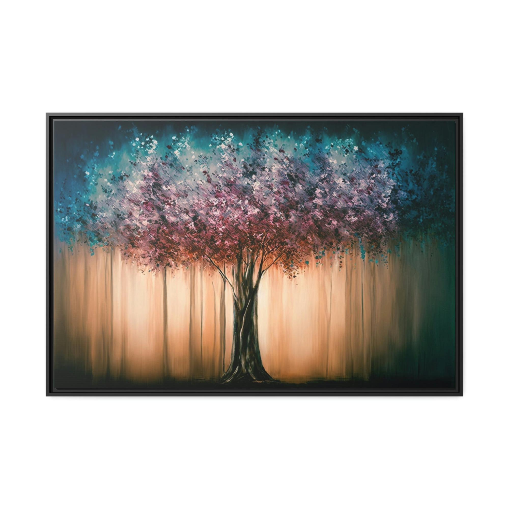 undefined Harmonious Oasis: Abstract Landscape Print on Framed Canvas & Poster