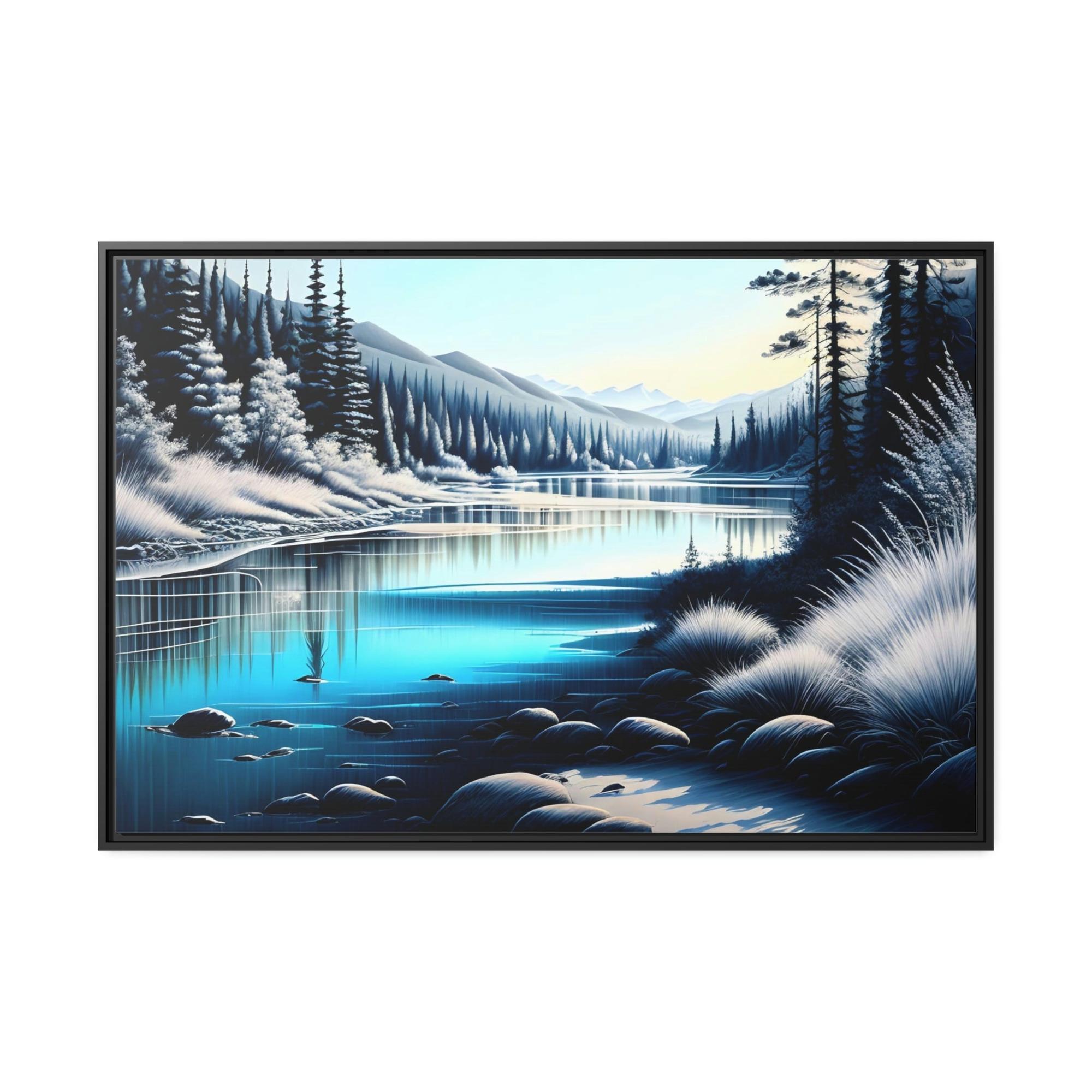 Lakes And Rivers Riverside Beauty: Natural Canvas Wall Art of a Beautiful River Landscape