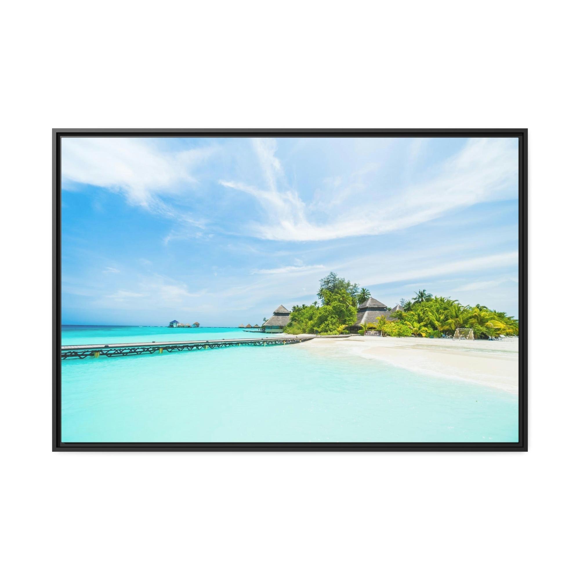Island Beach Island Reverie: Wall Art of a Serene Beach on a Tropical Island on a Natural Canvas