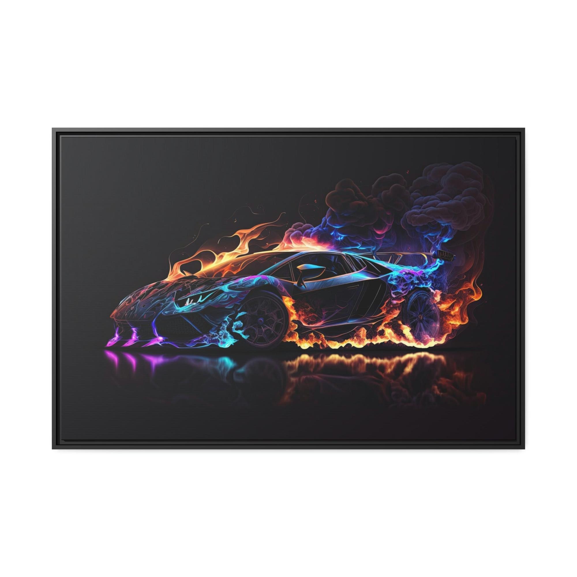 Lamborghini Roaring Beauty: Lamborghini on Natural Canvas & Poster for Wall Art Enthusiasts