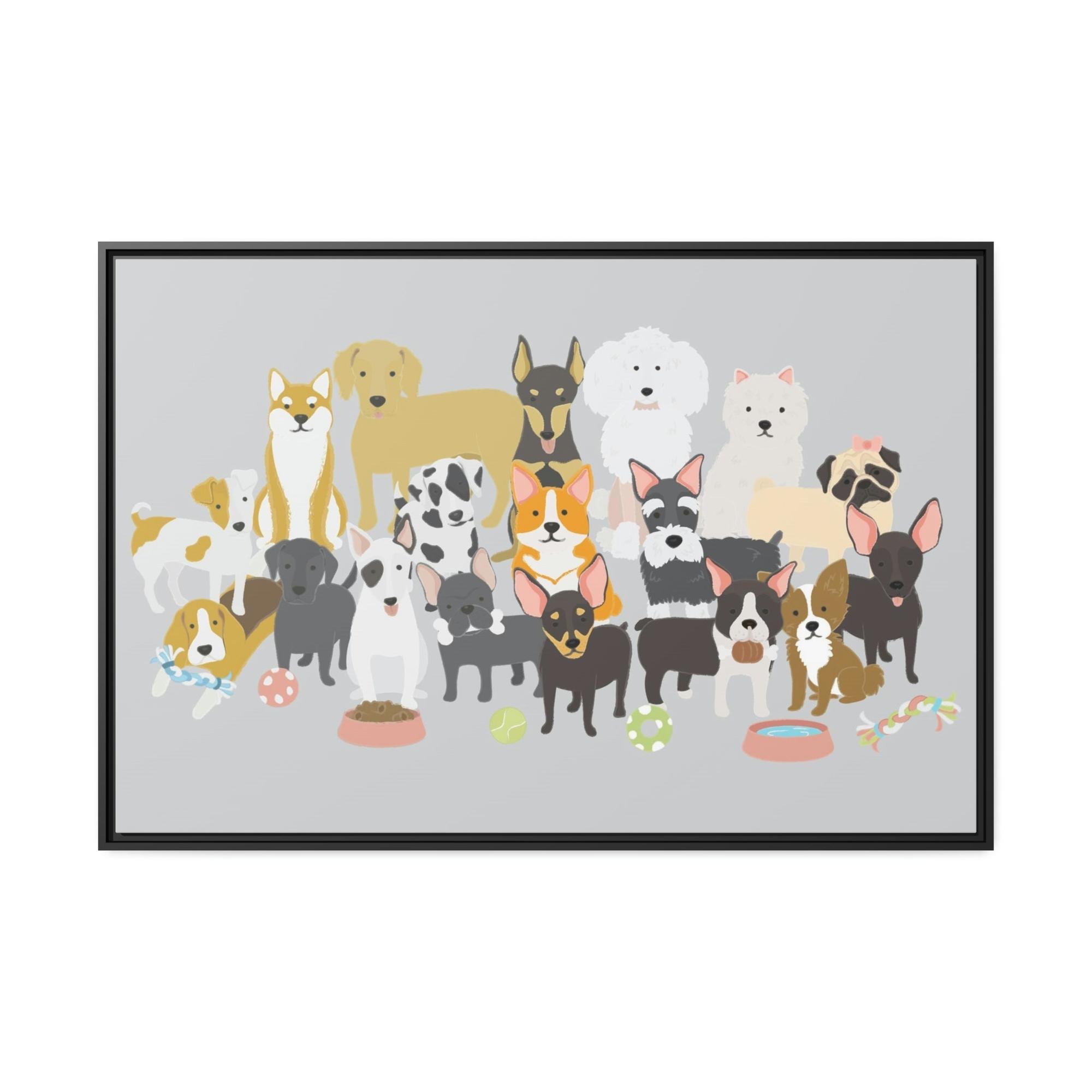 Dogs Canine Comfort: Poster of Dogs Relaxing on a Framed Canvas