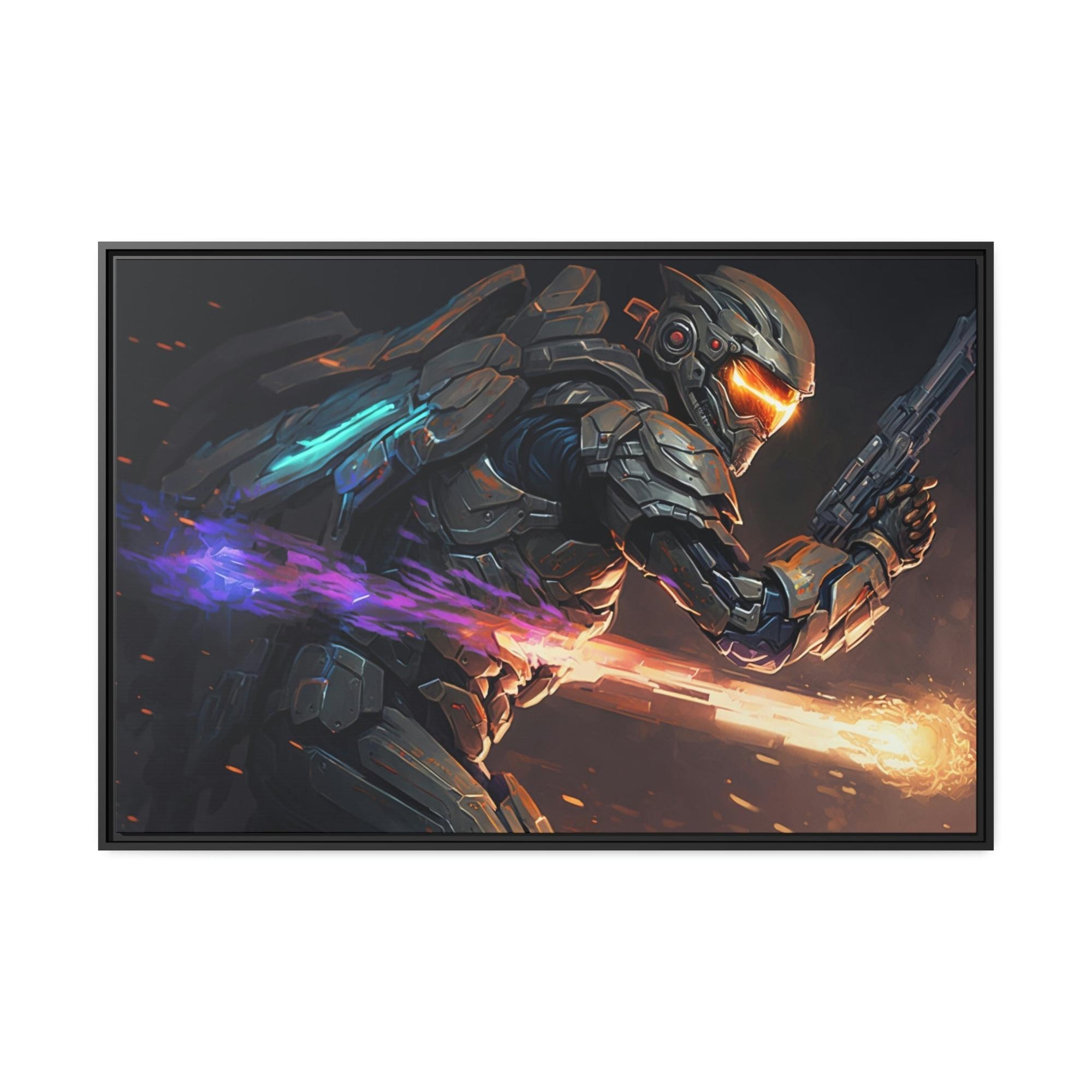 undefined Haloed in Light: A Heavenly Portrait on Canvas