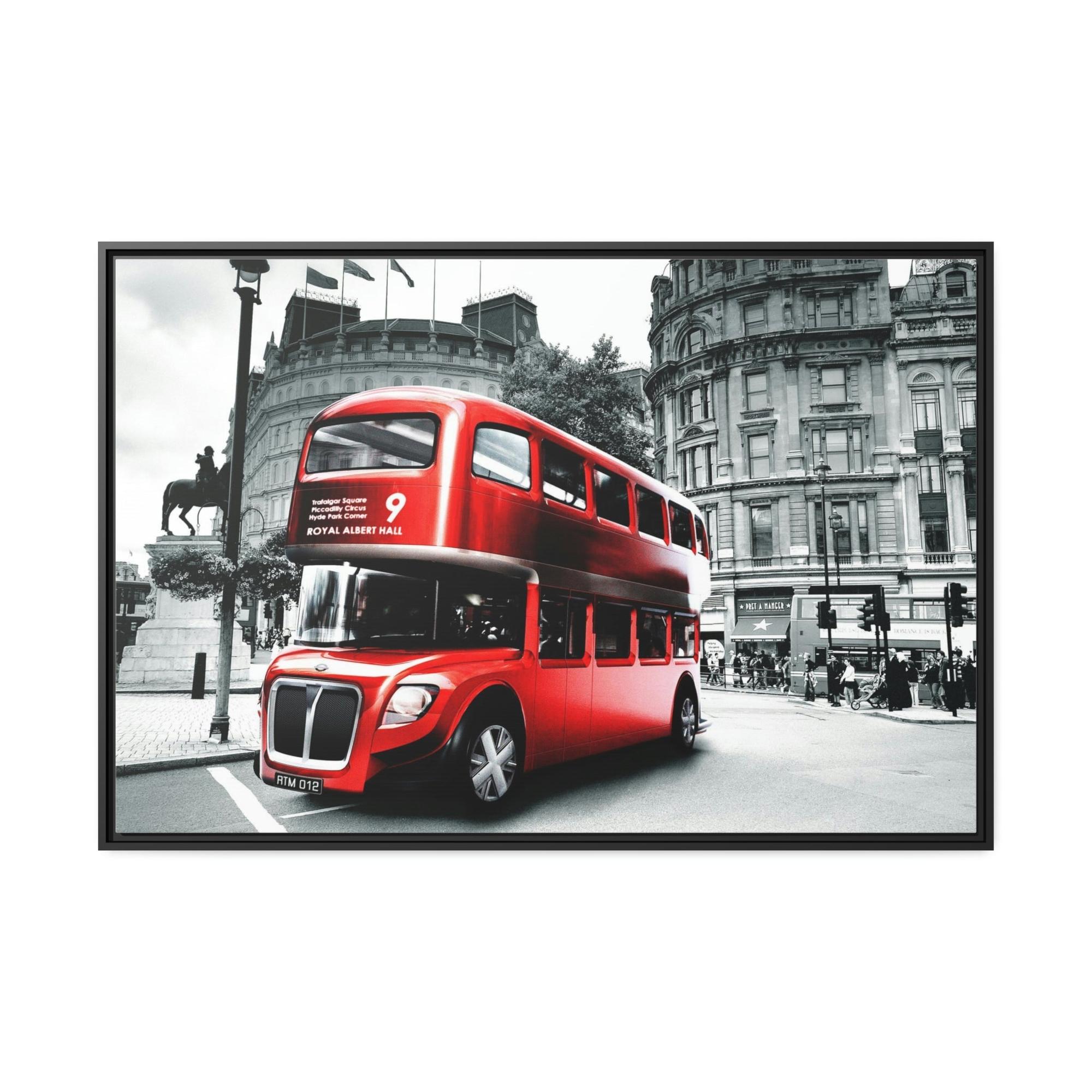 undefined Colorful Routes: Framed Poster showcasing a Vibrant Bus