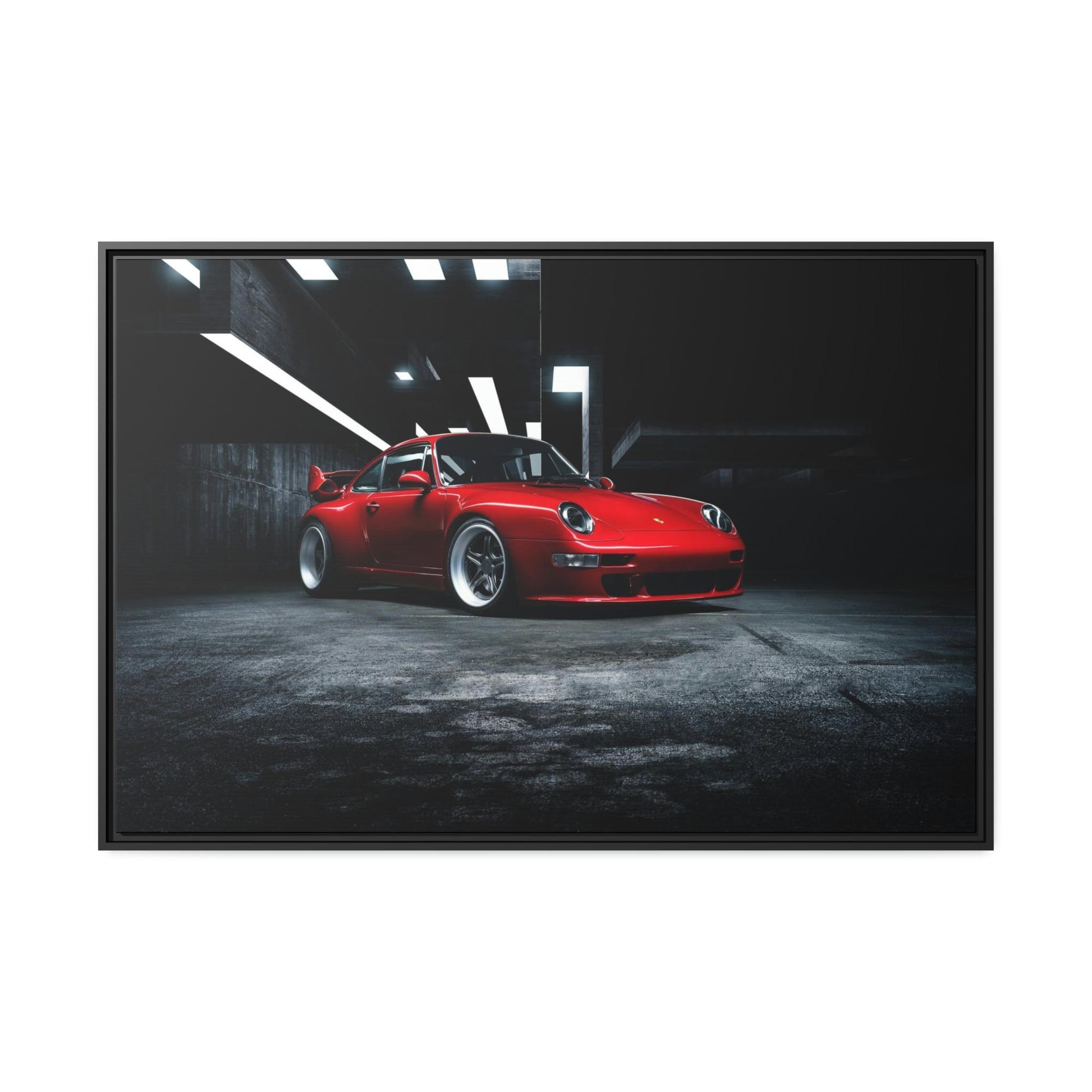 Porsche Passionate Red Porsche: A Vibrant Print on Natural Canvas & Poster