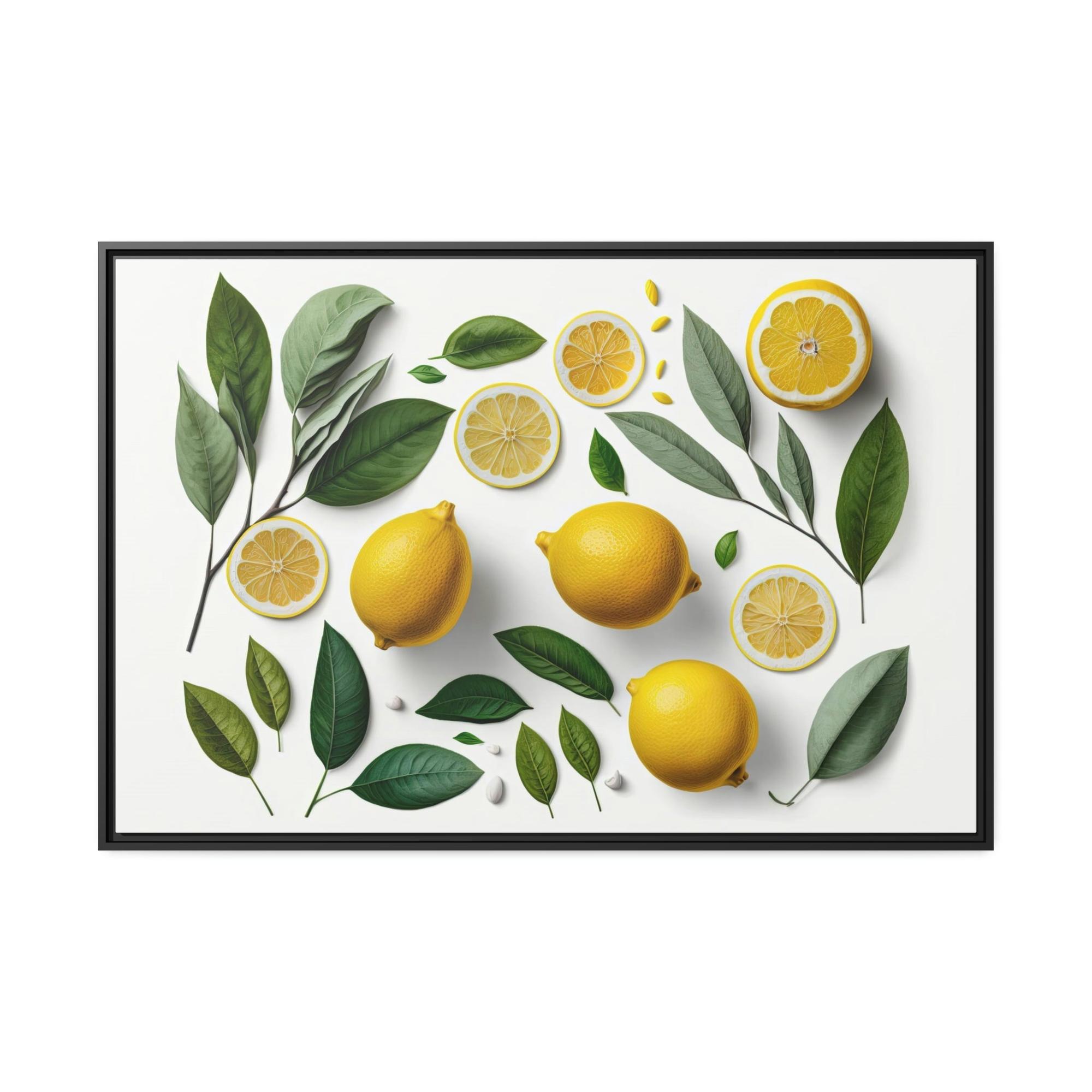 Yellow Refreshing and Invigorating Canvas Art Prints and Framed Posters Featuring Yellow Lemons
