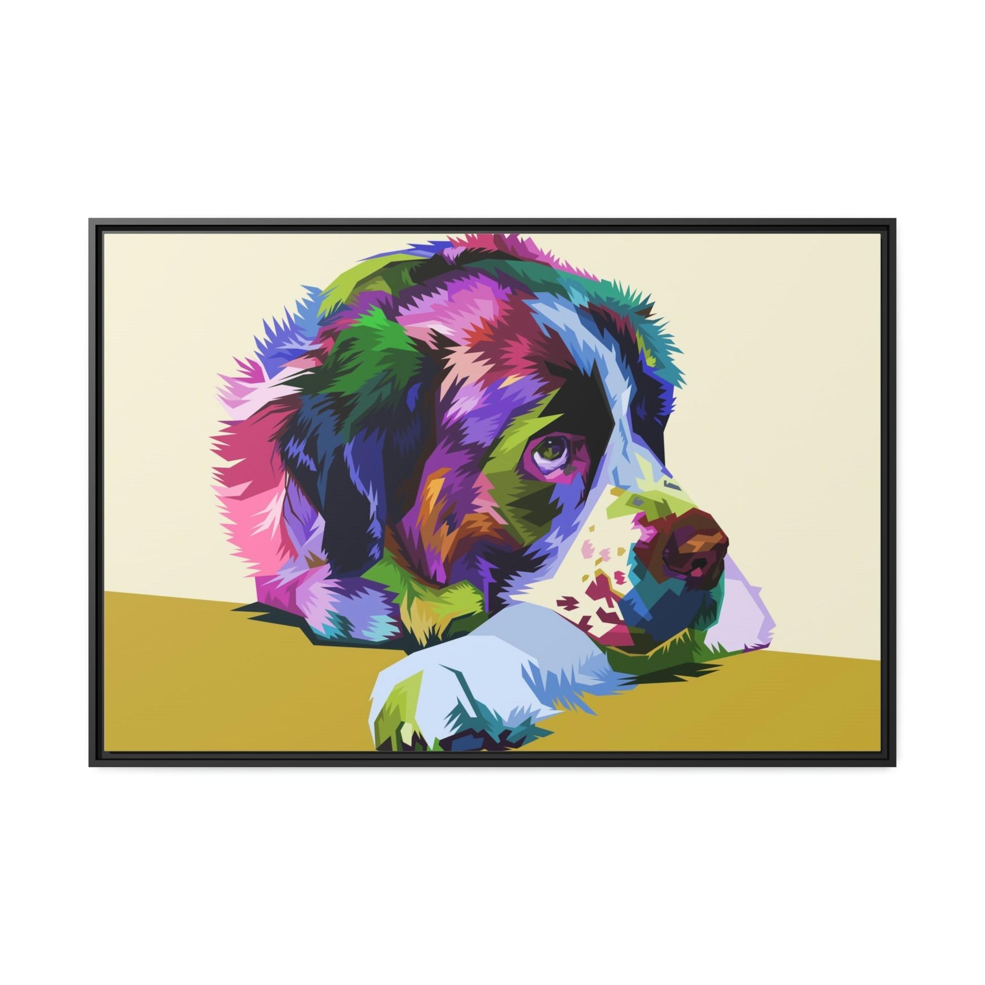Dogs Paws for Relaxation: Poster of Dogs Taking it Easy on Framed Canvas
